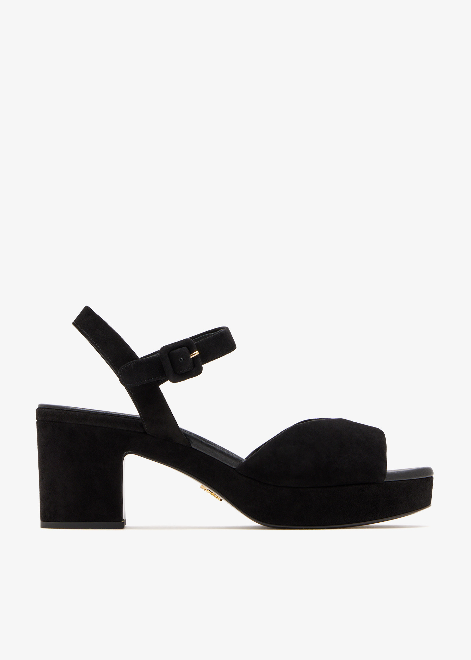 

Padded suede sandals, Black