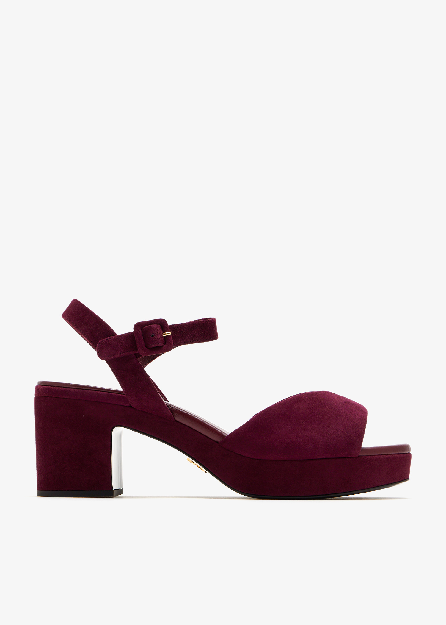 

Padded suede sandals, Burgundy