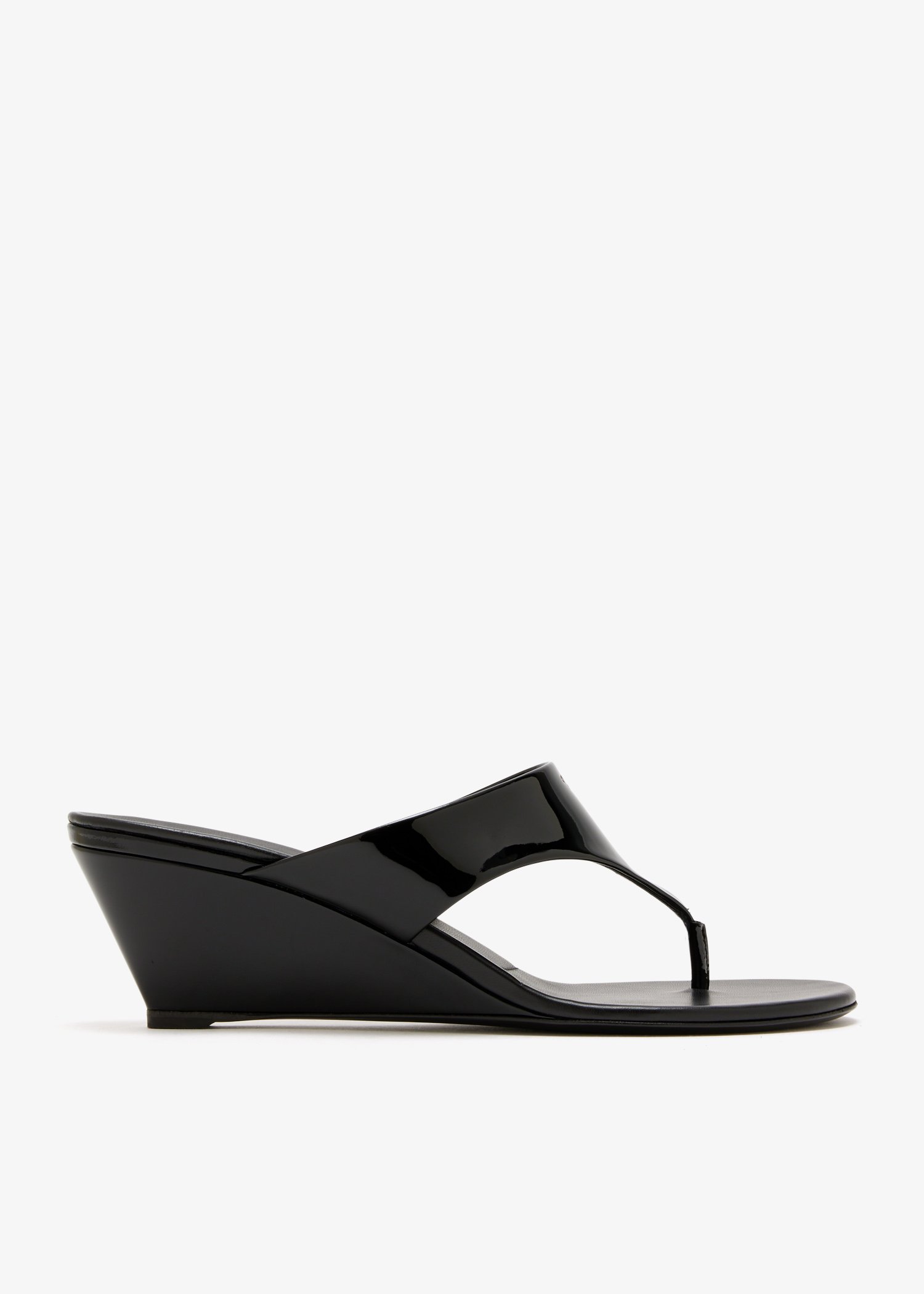 

Patent leather thong sandals, Black