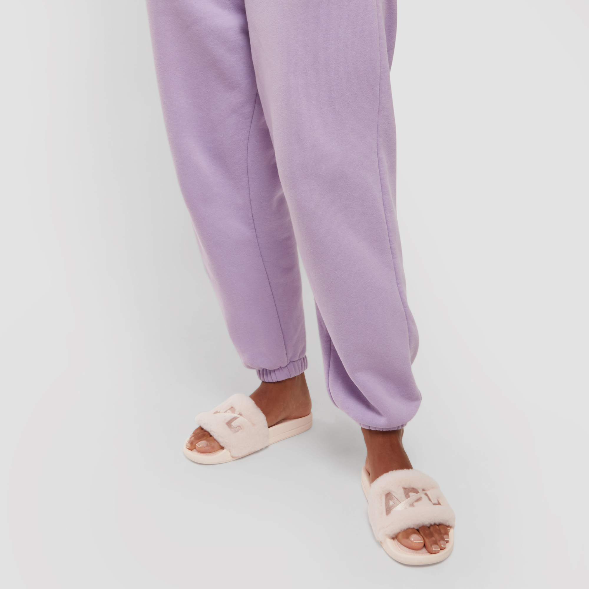 

Shearling slides, Pink
