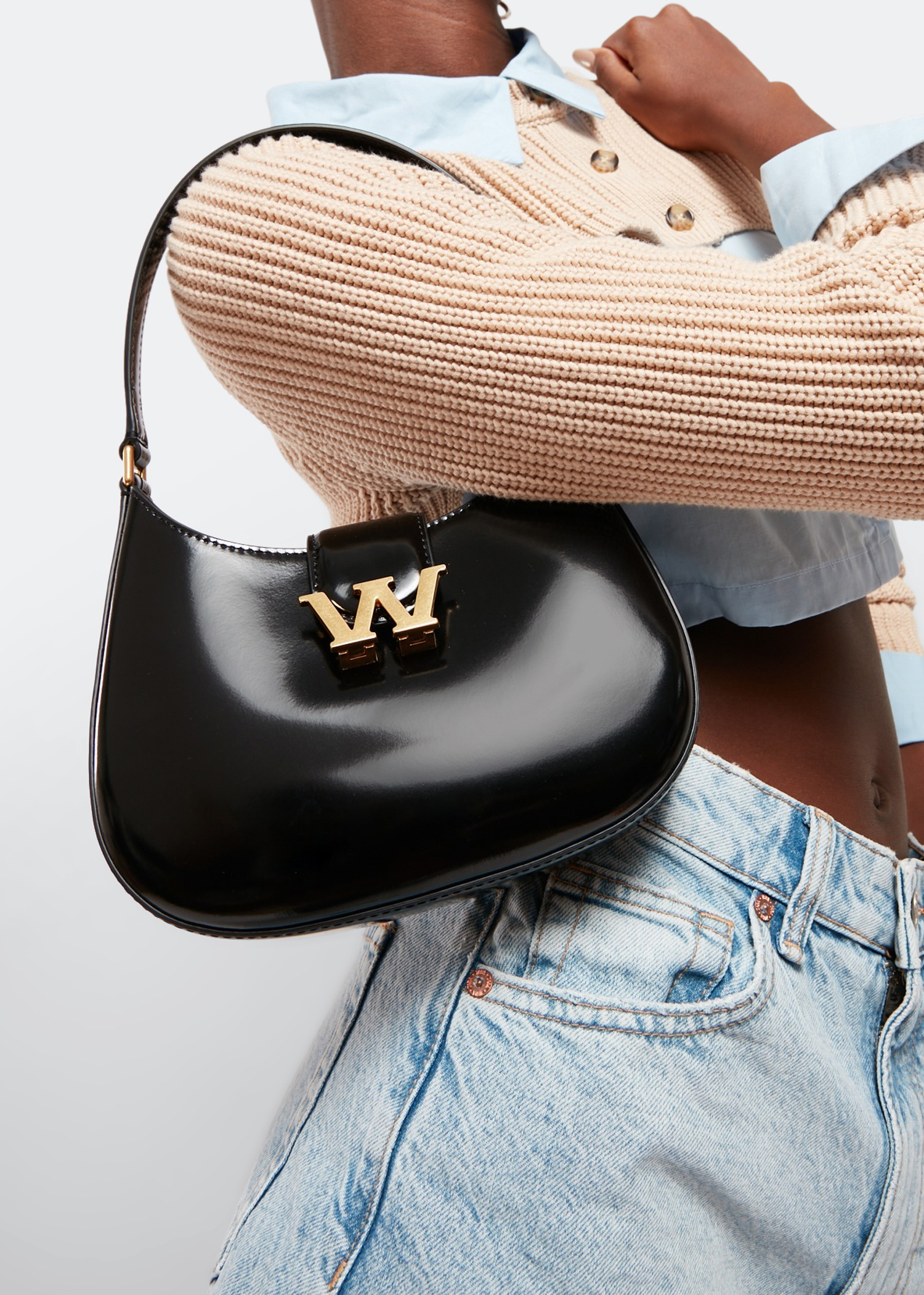

W Legacy small hobo bag, Black