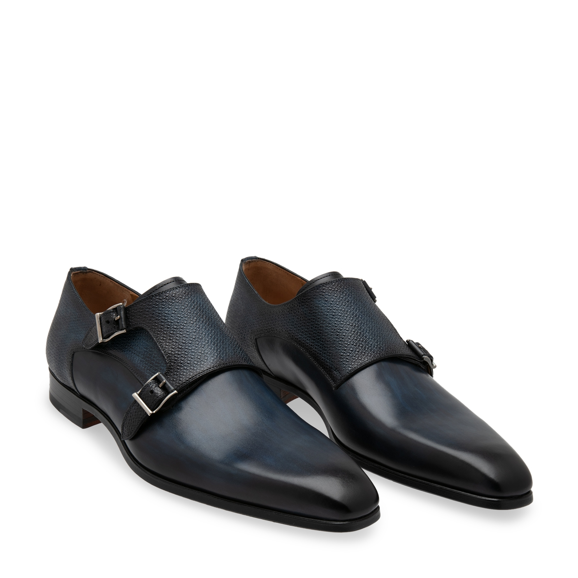 

Leather monk-strap shoes, Blue