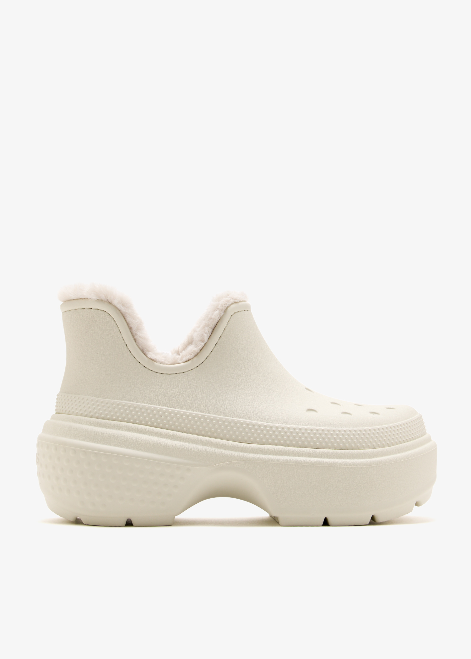 

Stomp lined shorty boots, White