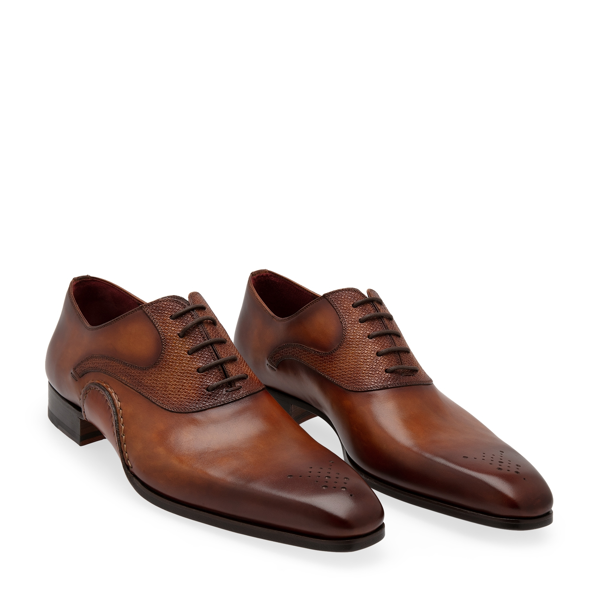 

Leather Oxford lace-up shoes, Brown