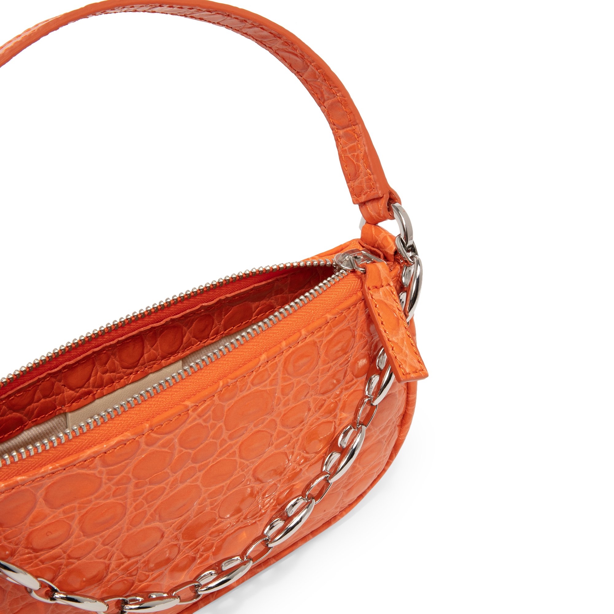 

Mini Rachel croc-effect leather bag, Orange