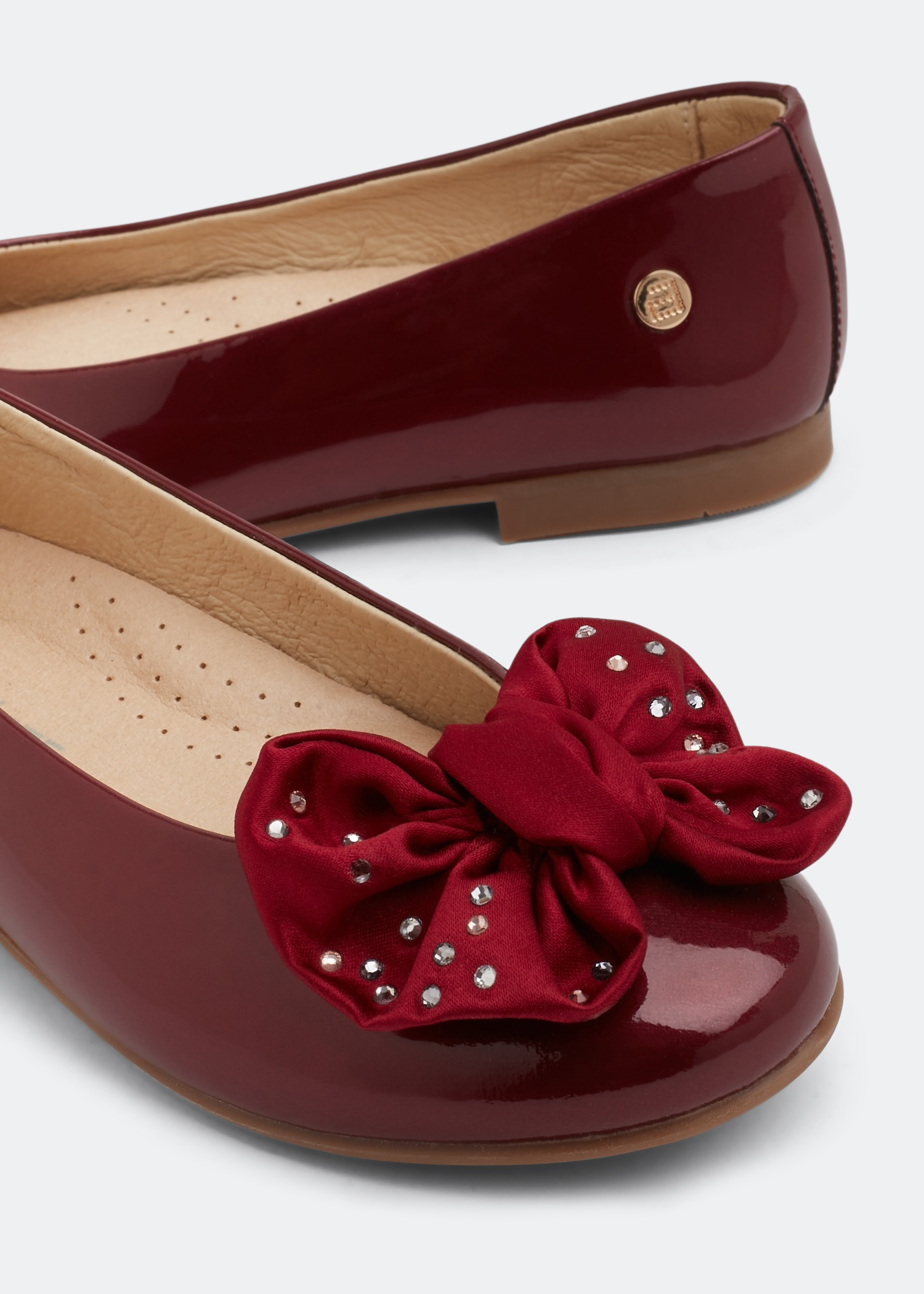 

Leather bow ballerinas, Red