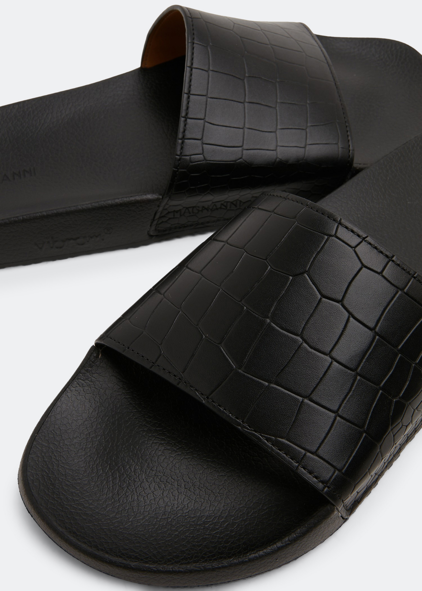 

Leather slides, Black