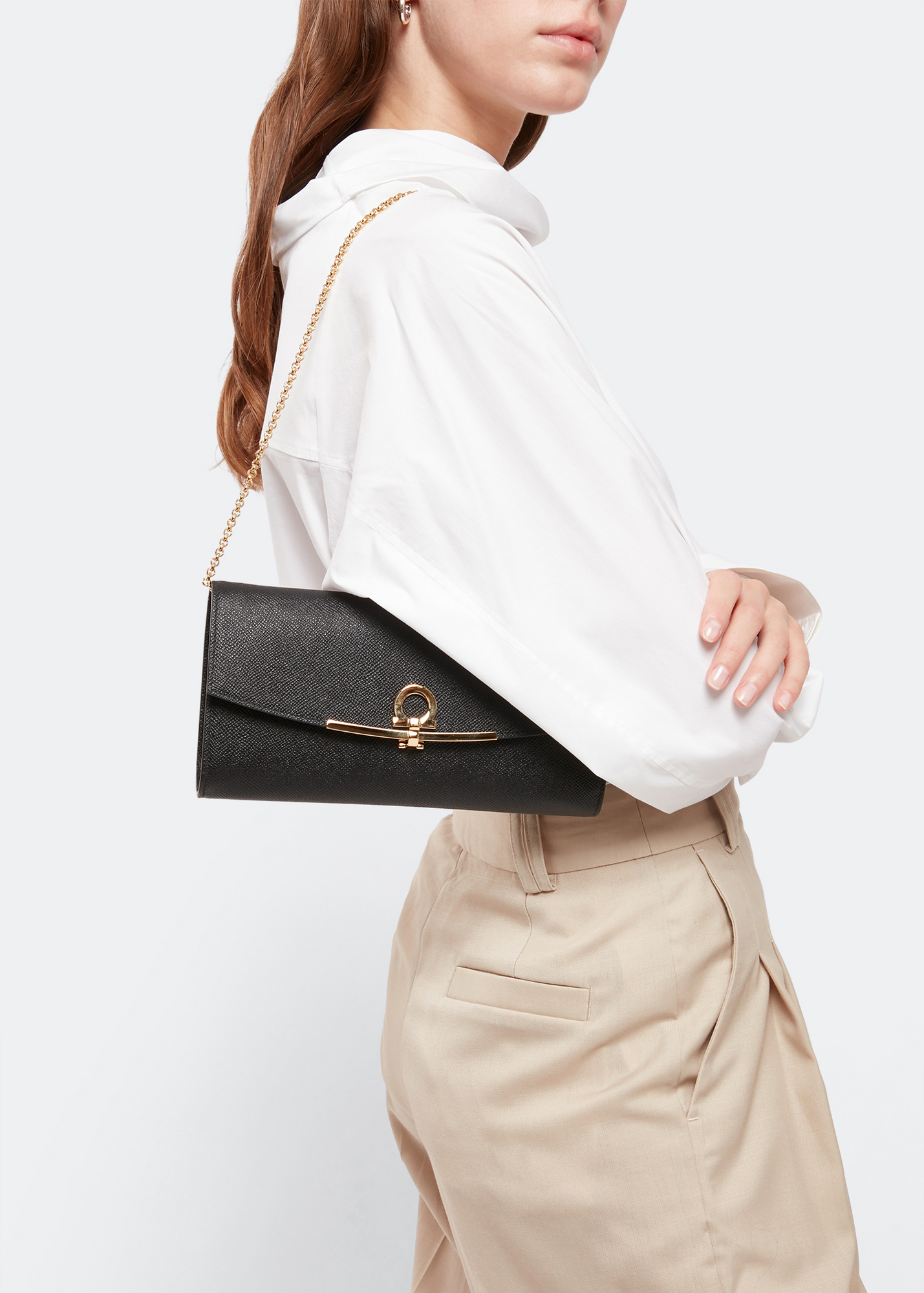 

Mini Gancini bag, Black