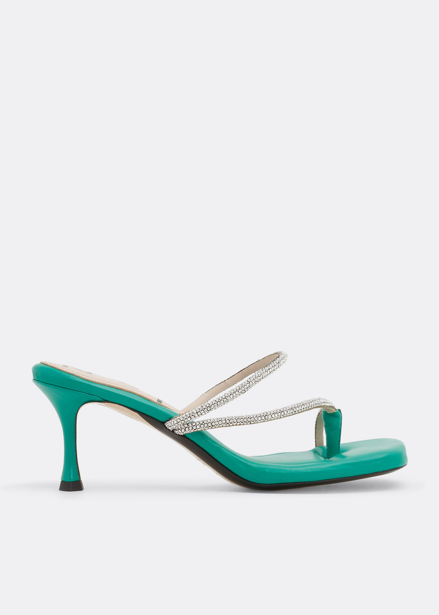 Crystal-embellished sandals, Green