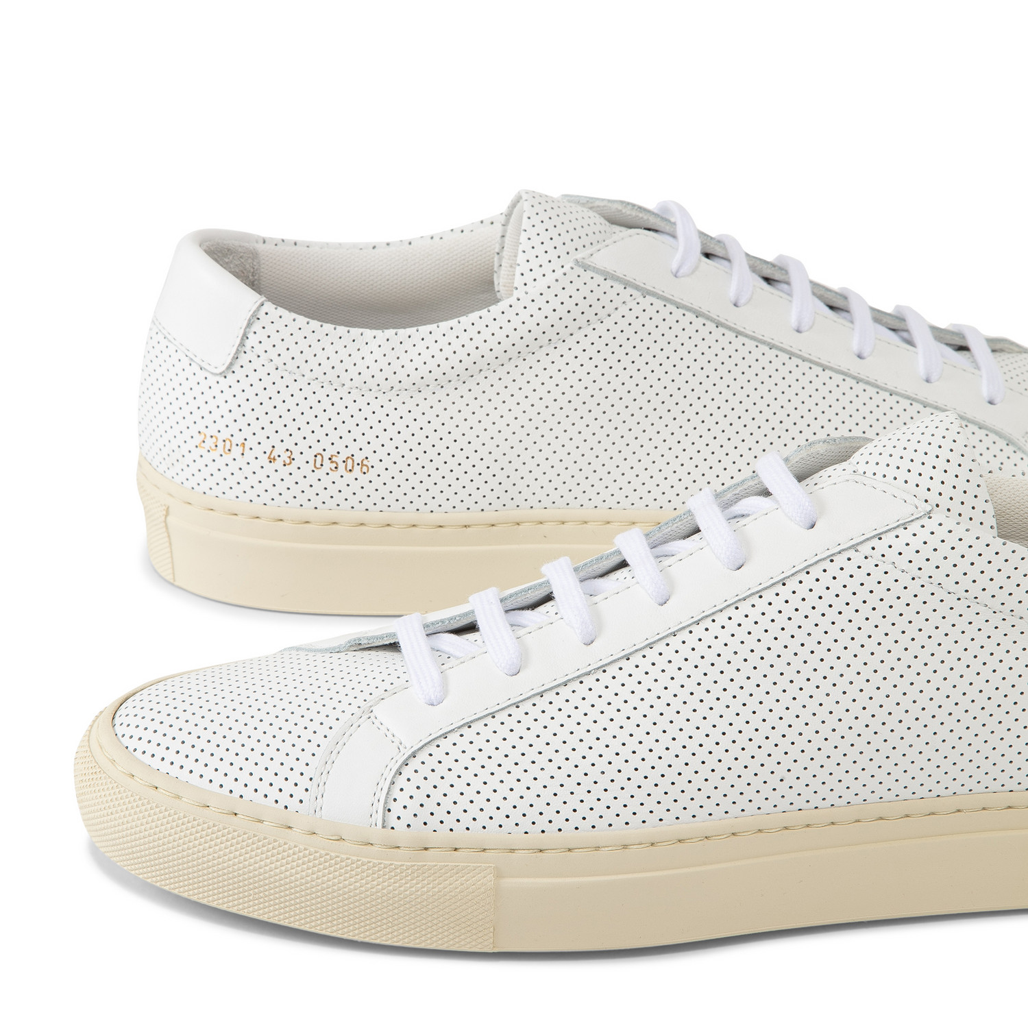 

Achilles perforated leather sneakers, White