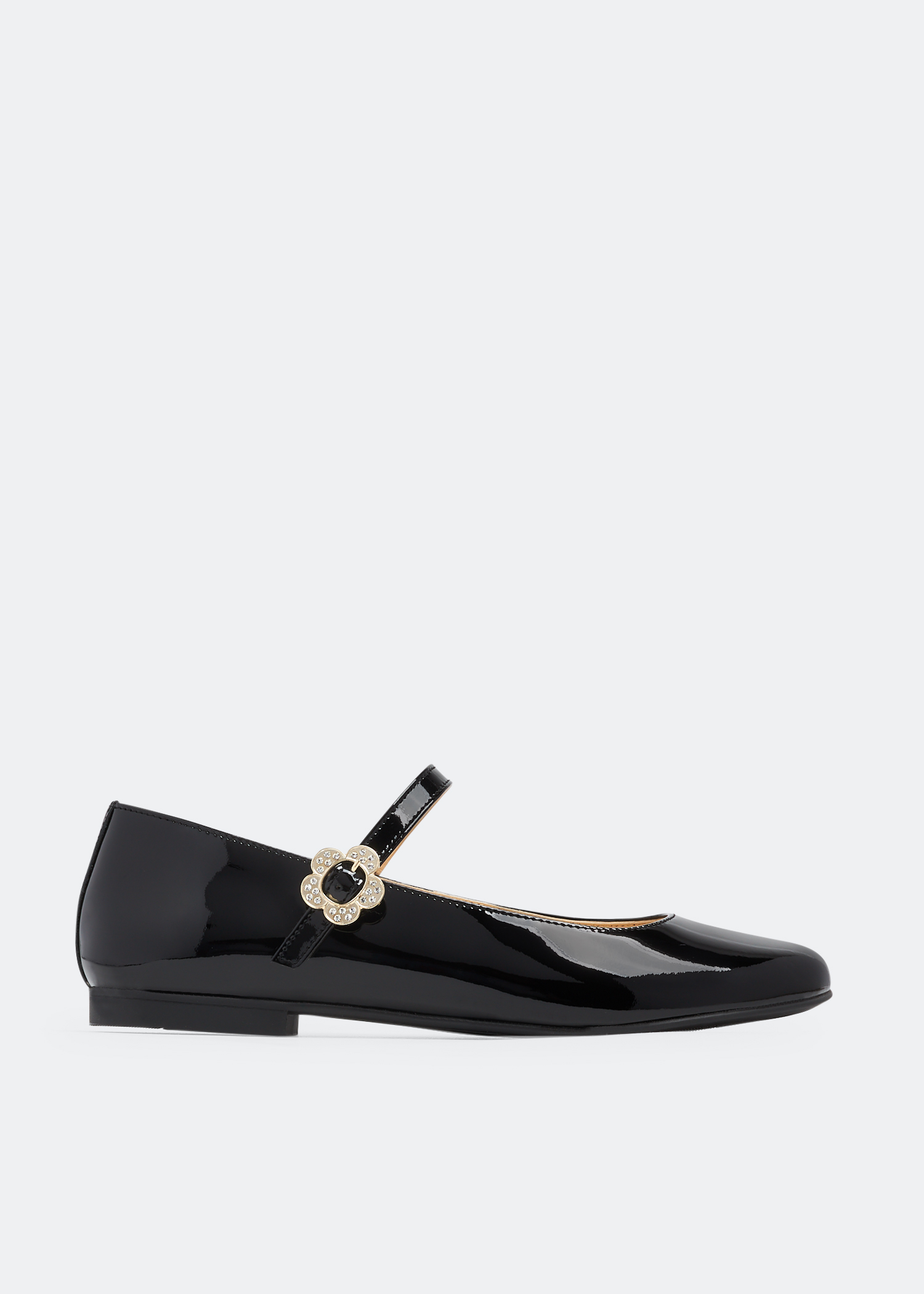 

Crystal mary-jane ballerinas, Black