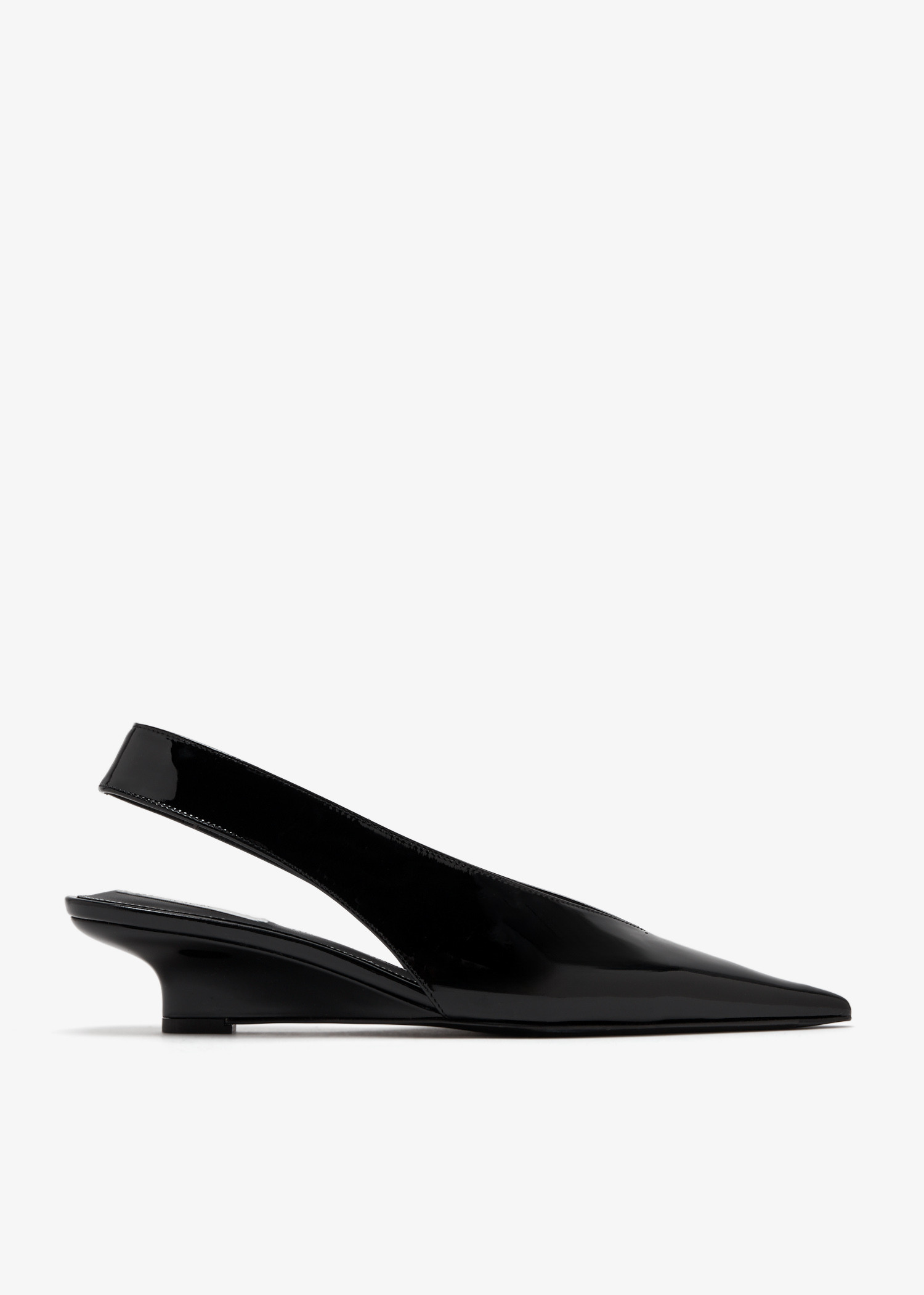 

Patent leather slingback pumps, Black