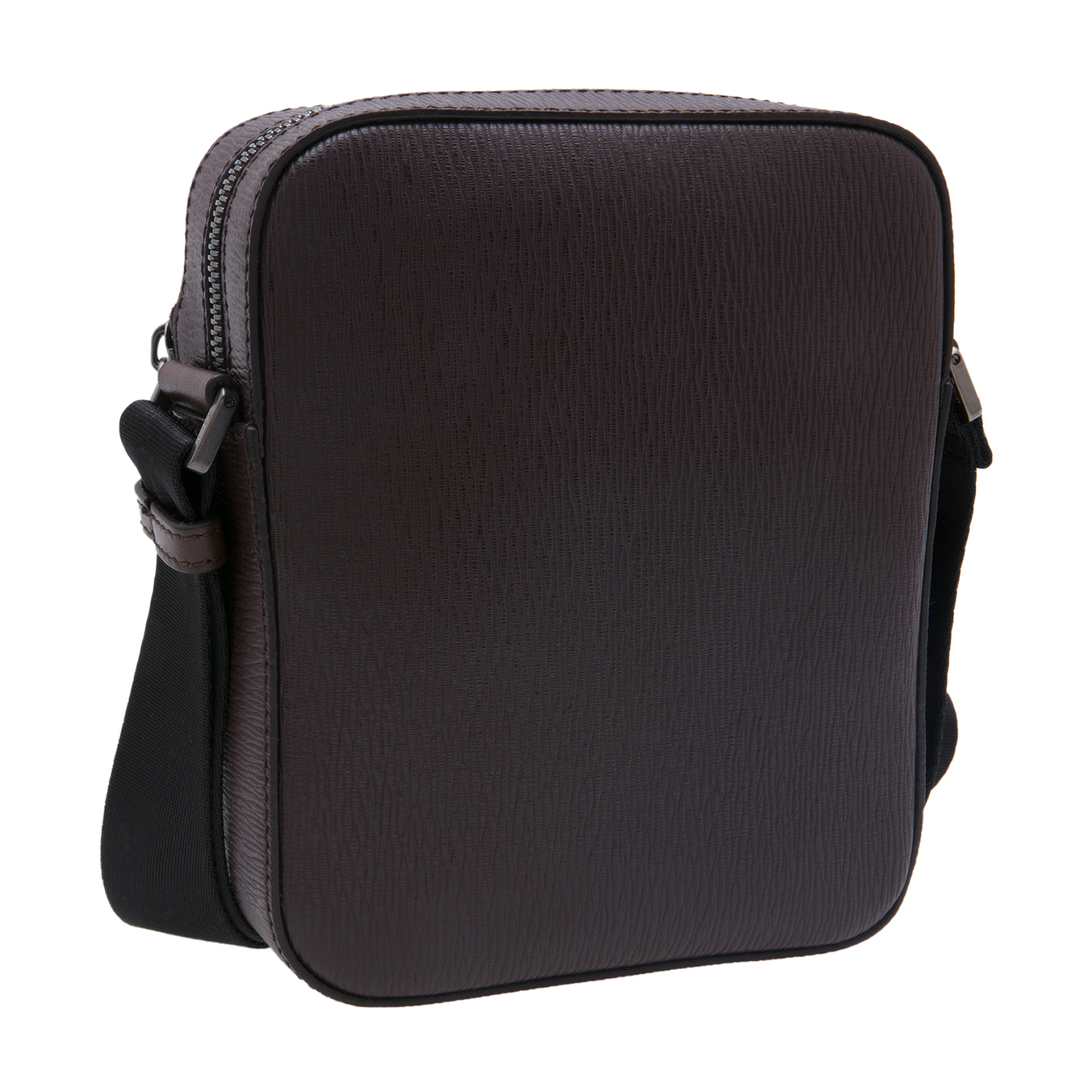 

Leather cross-body bag, Brown