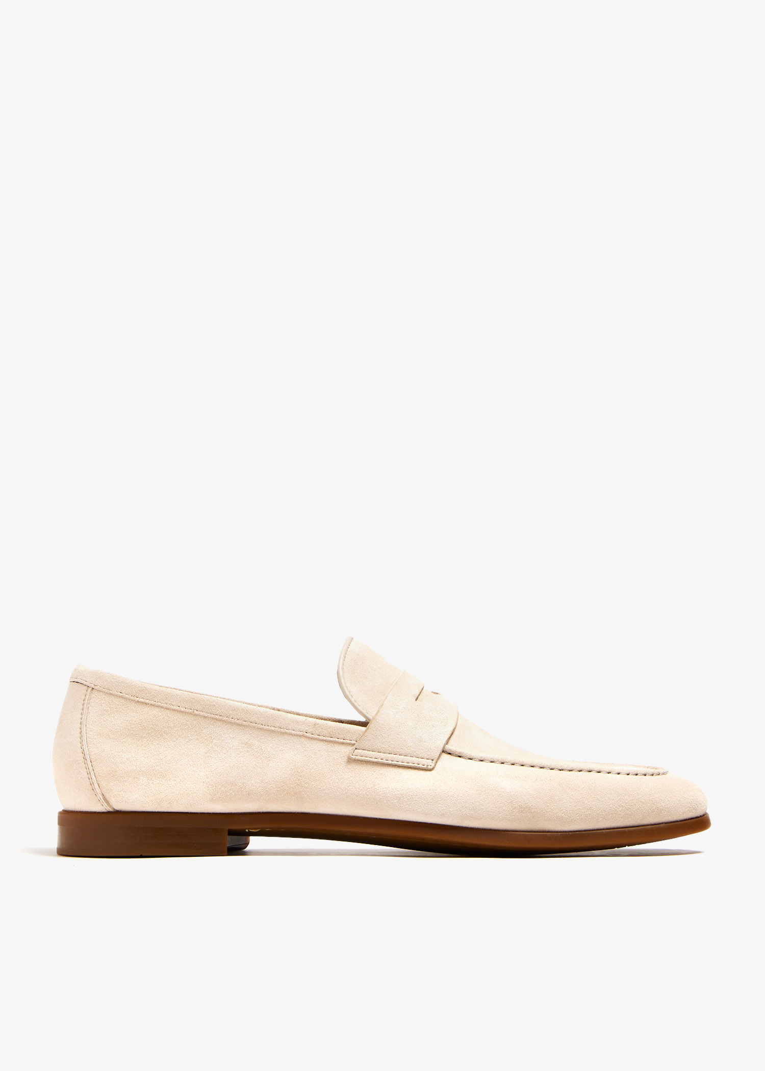 

Suede penny loafers, Beige