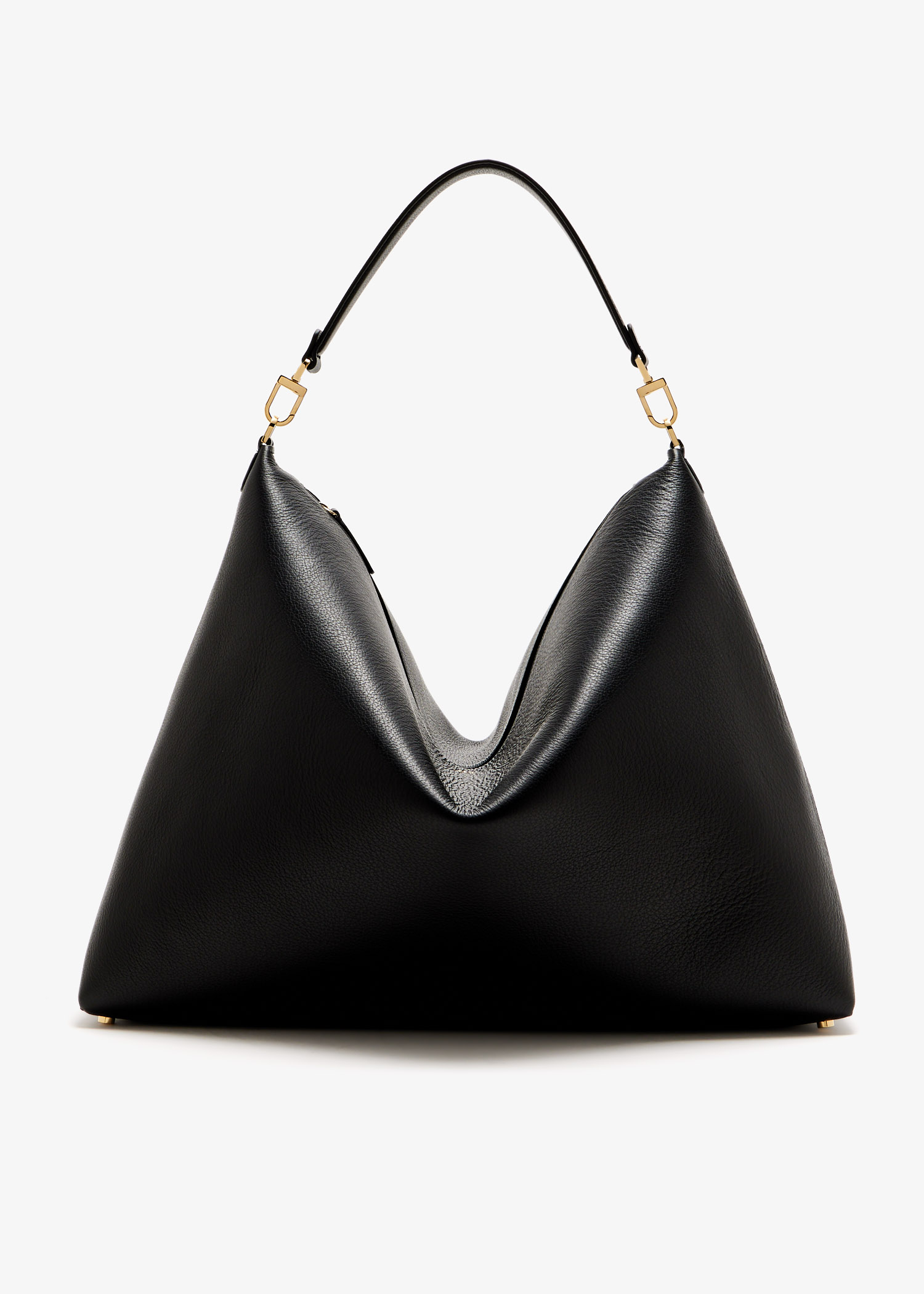 

Bevel grained-leather bag, Black