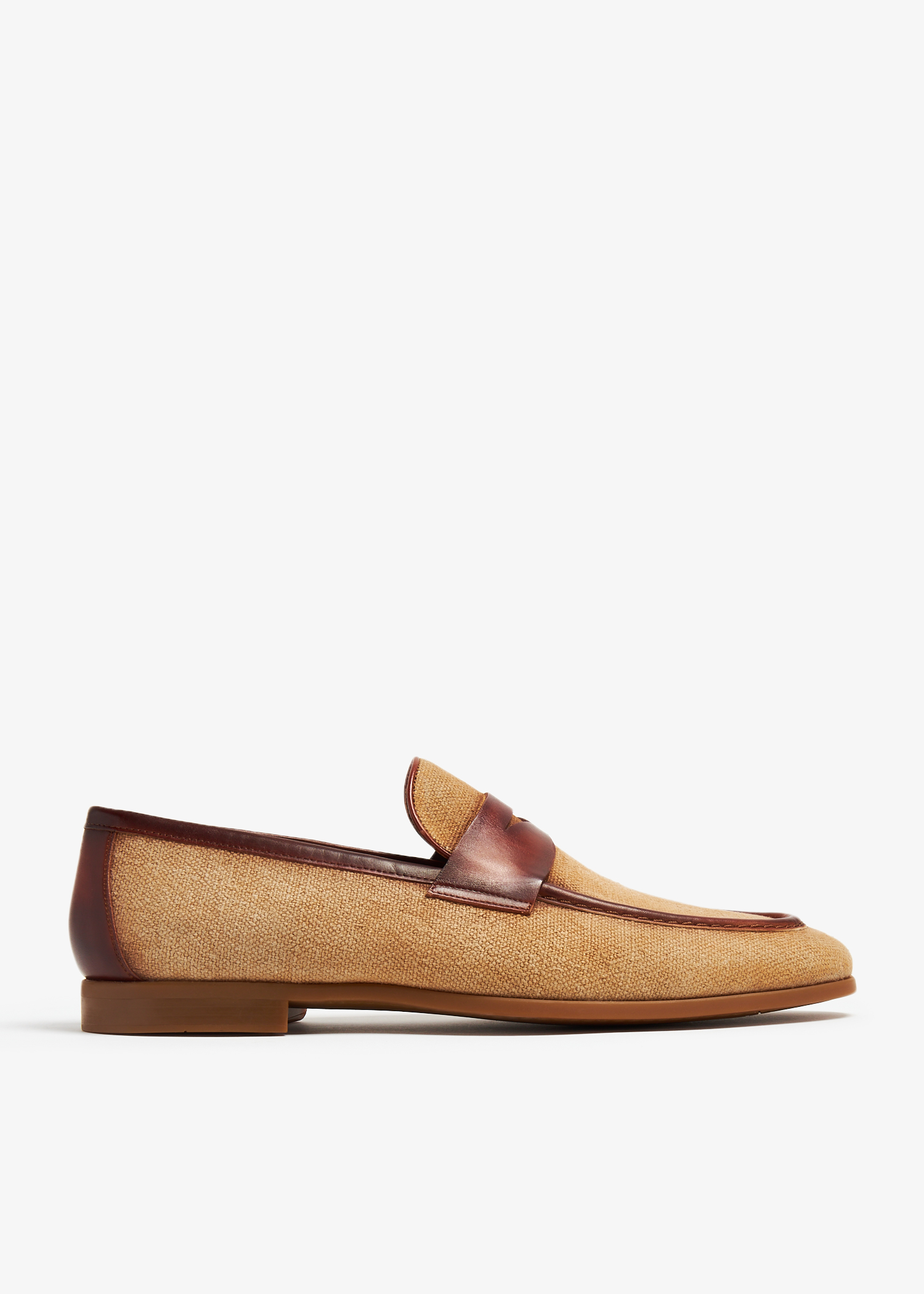 

Canvas penny loafers, Brown