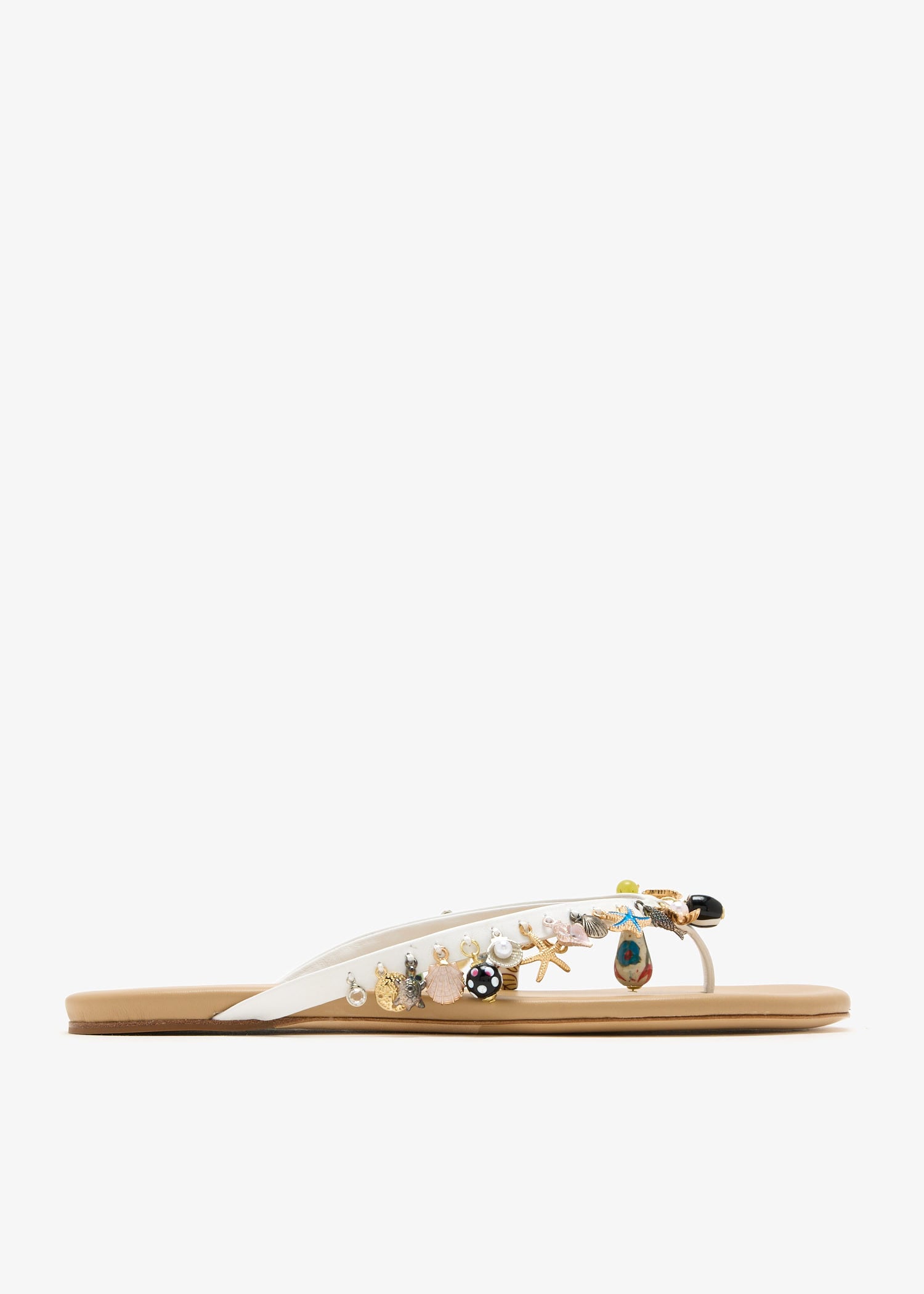 

Memento charm flip flops, White