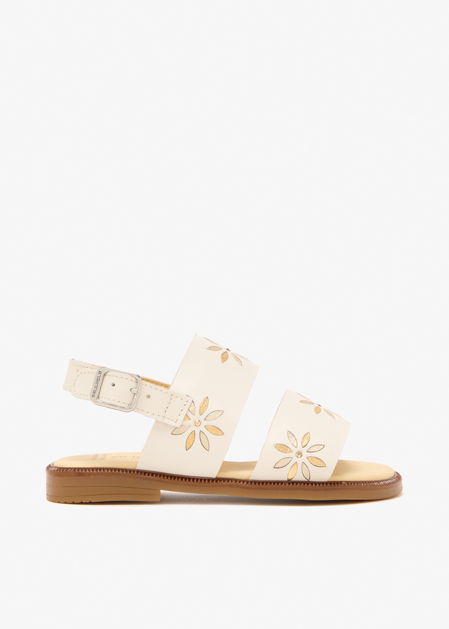

Floral sandals, Cream