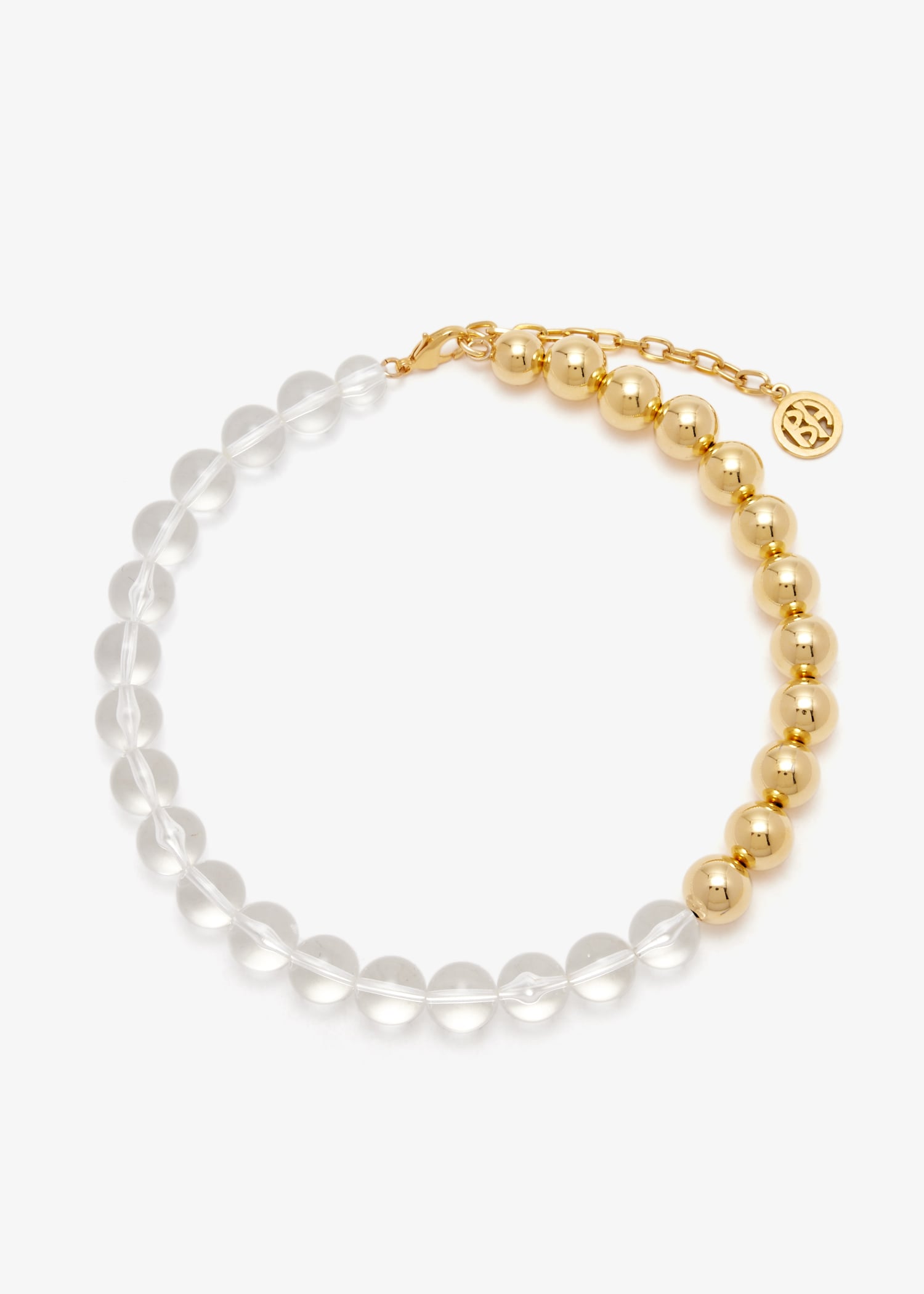

Clear beaded necklace, Gold