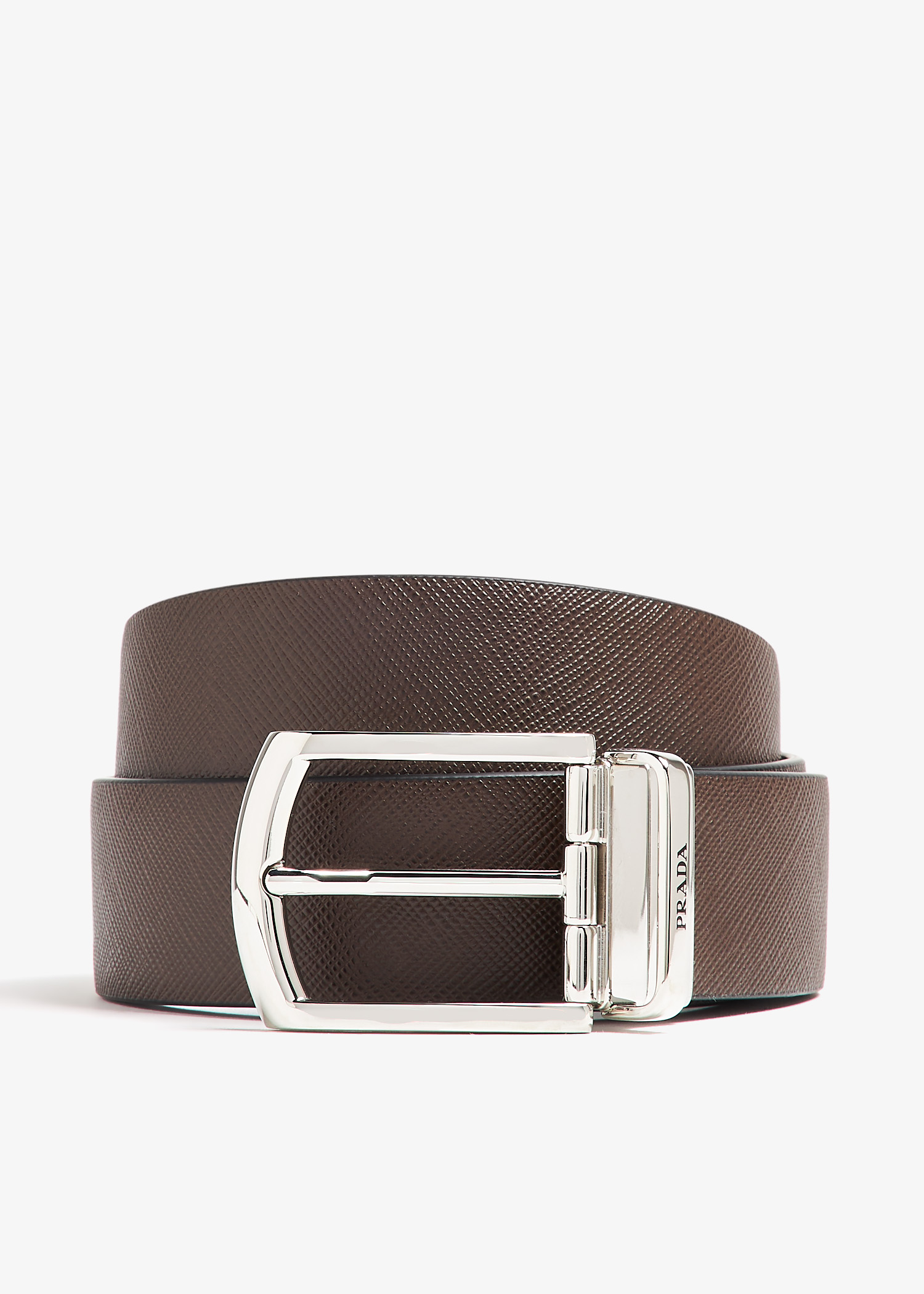 

Reversible Saffiano leather belt, Brown