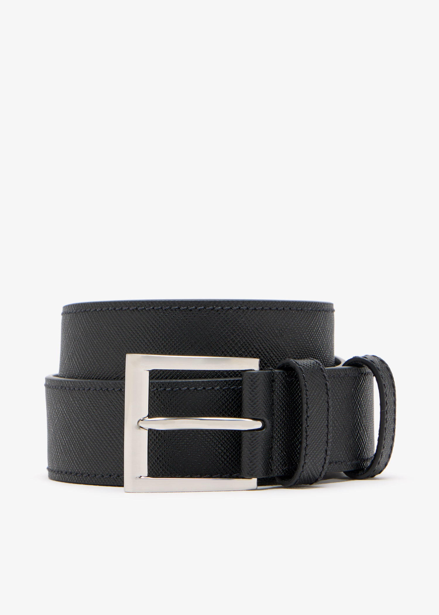

Saffiano leather belt, Black