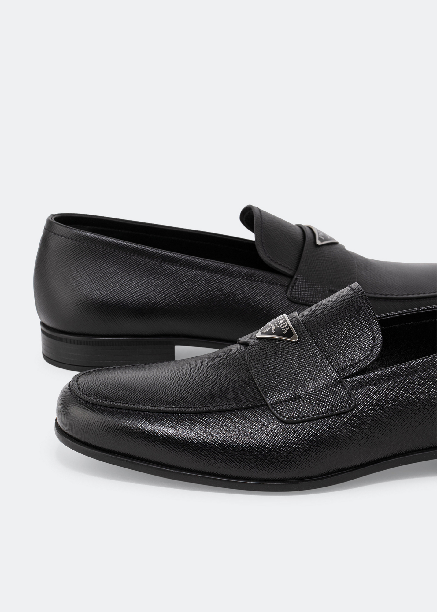 

Saffiano leather loafers, Black