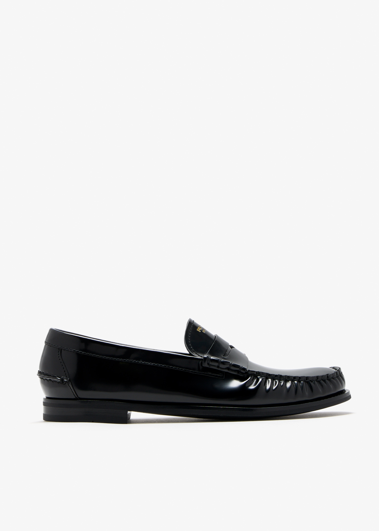 

Brushed leather loafers, Black