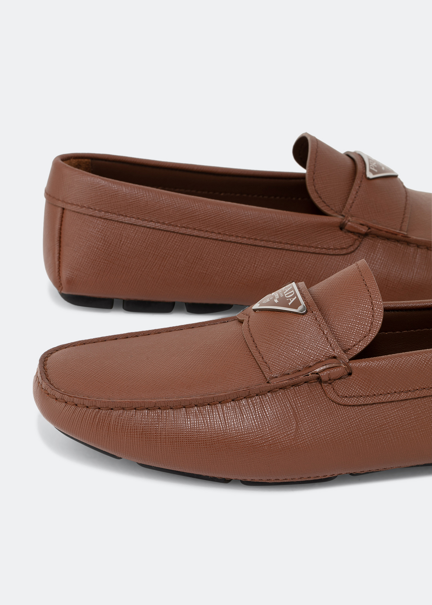 

Saffiano leather driving shoes, Brown