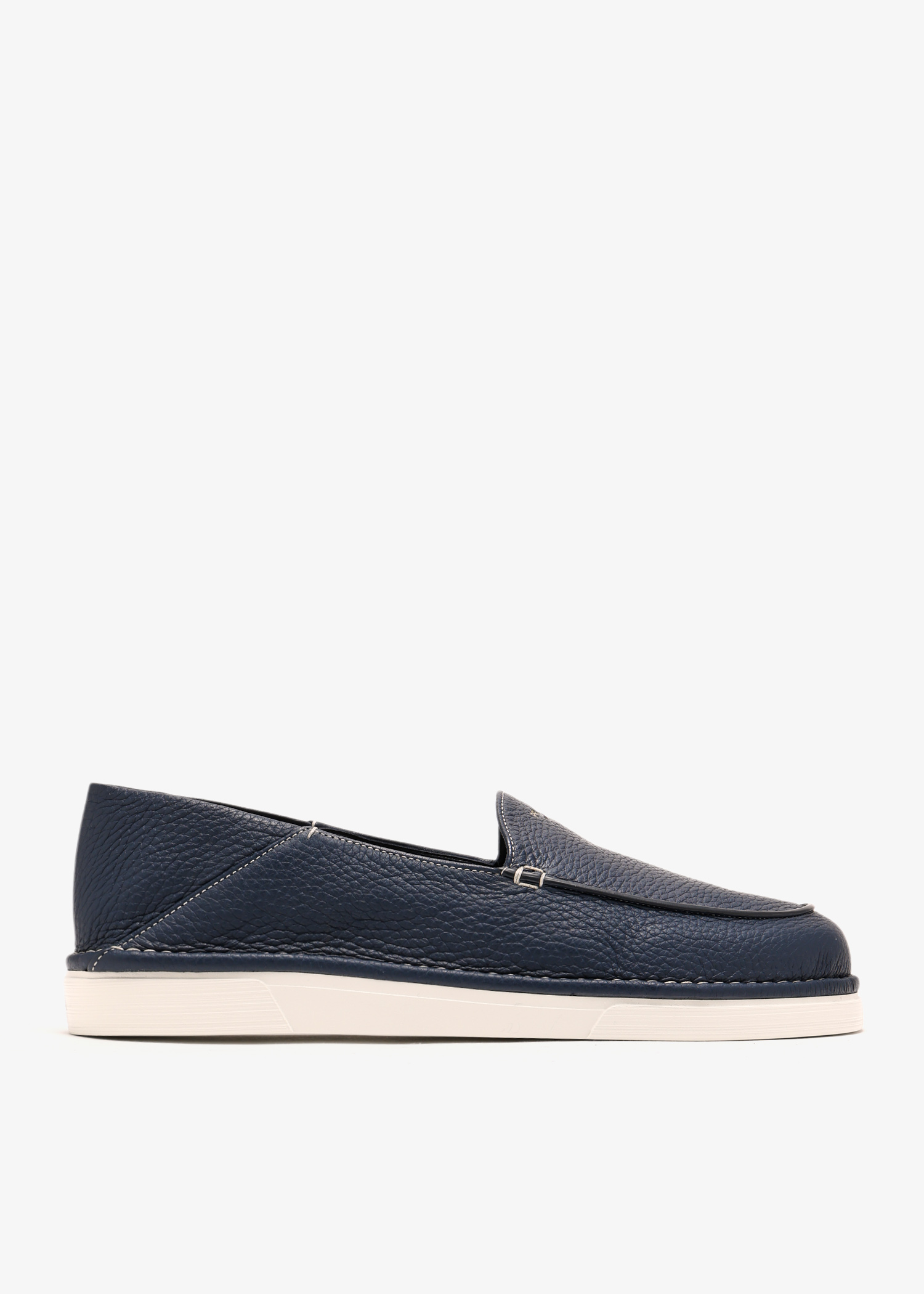 

Leather slip-on loafers, Navy