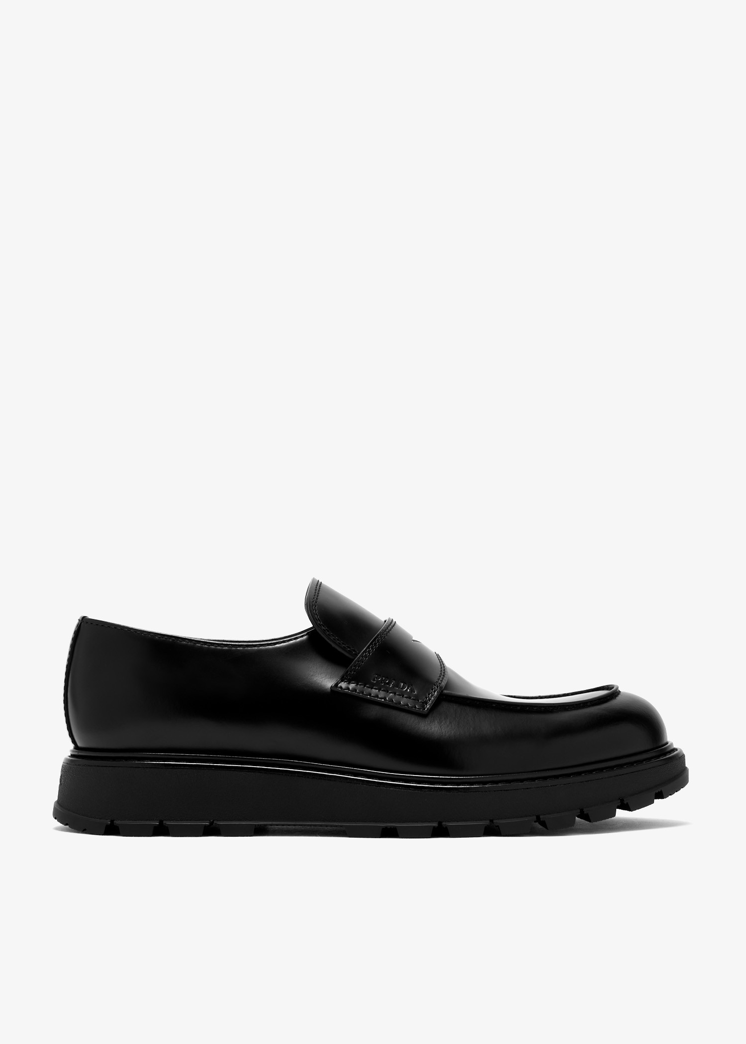 

Brushed leather loafers, Black