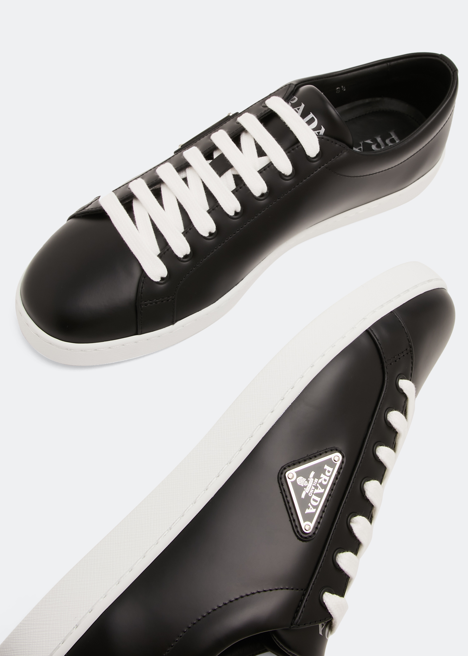 

Brushed leather sneakers, Black