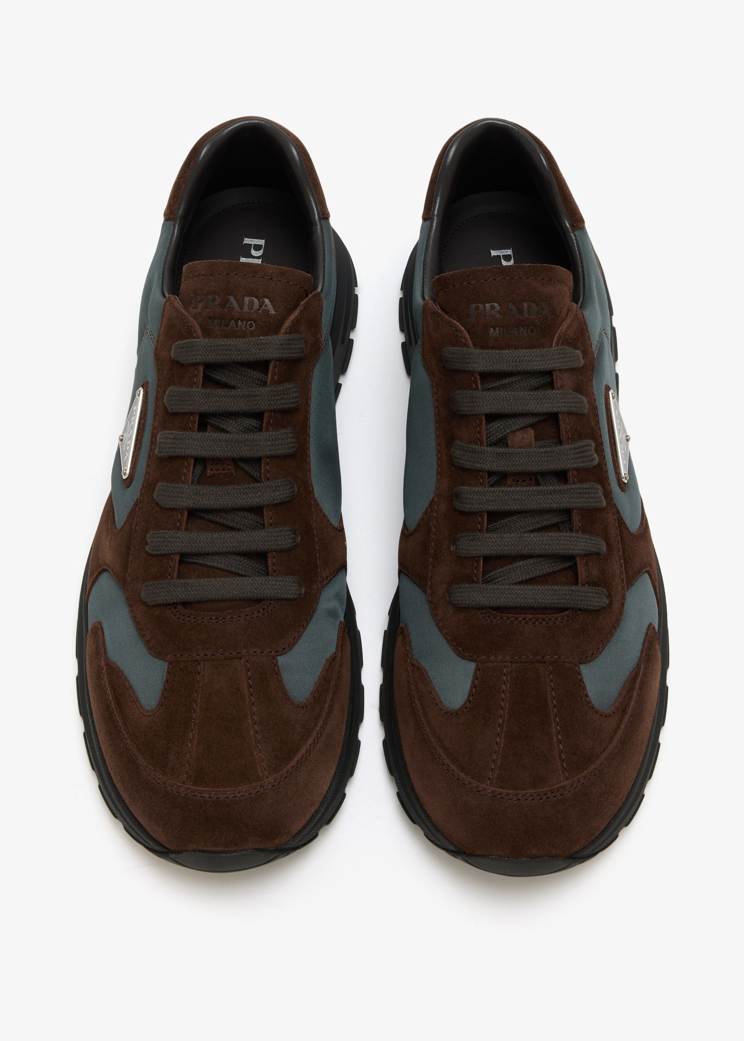 

Prax Suede and Re-Nylon sneakers, Brown