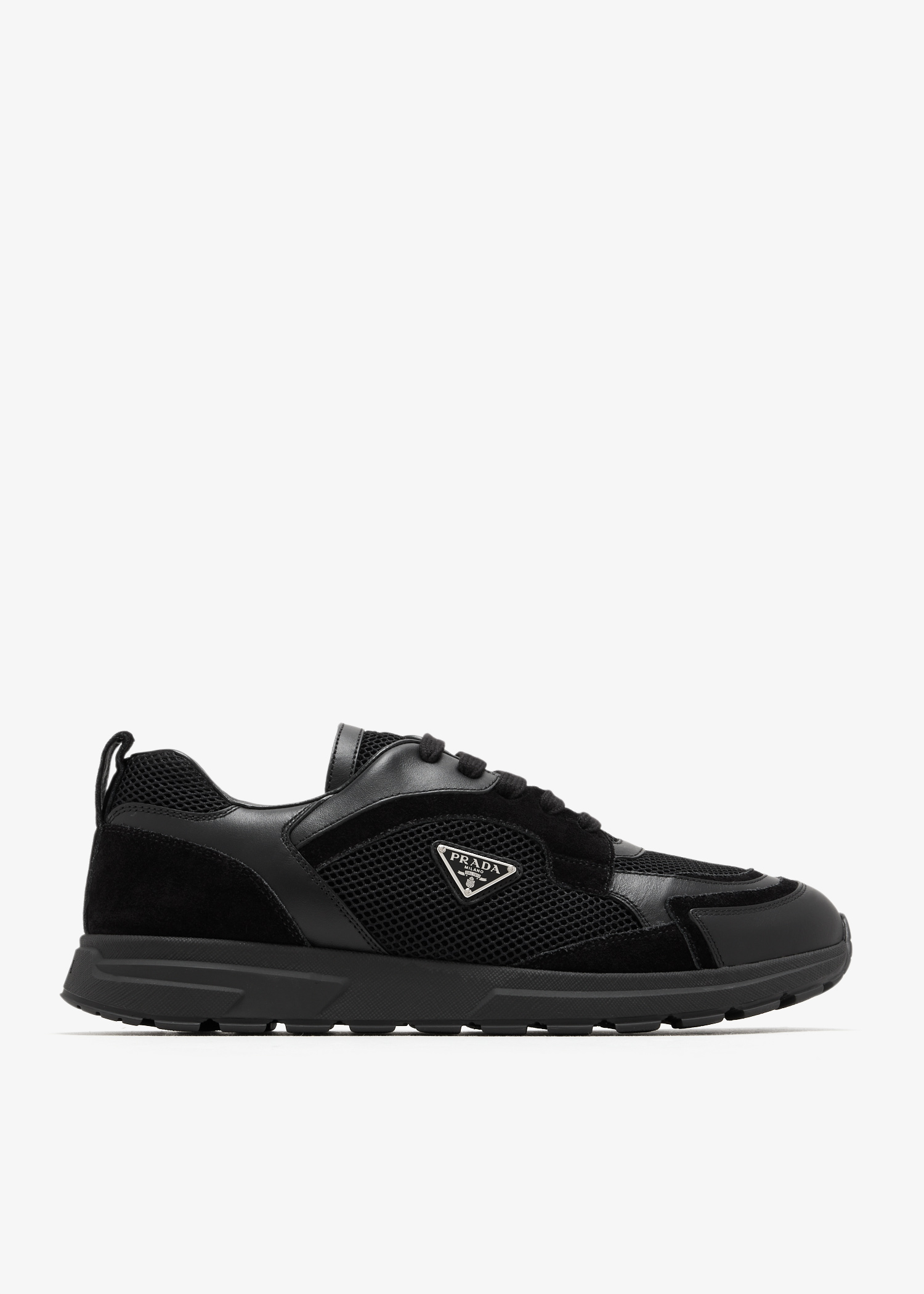 

Prax leather and fabric sneakers, Black