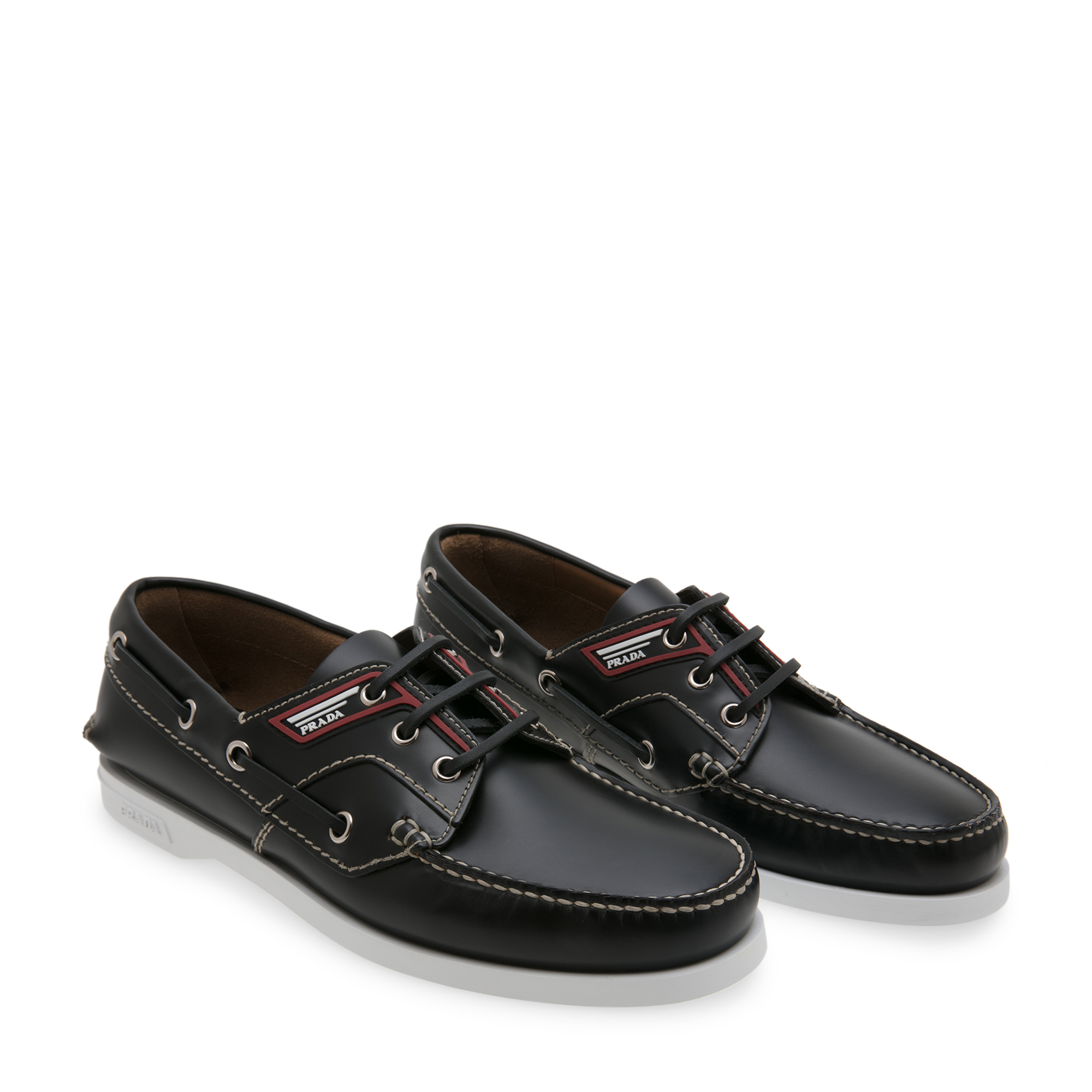 

Leather boat shoes, Black