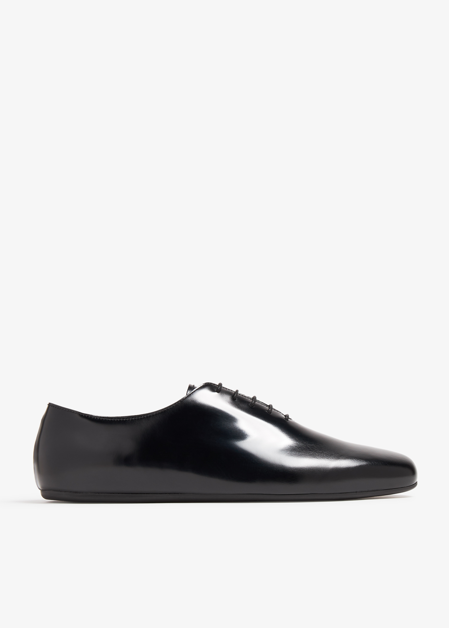 

Brushed leather lace-up shoes, Black