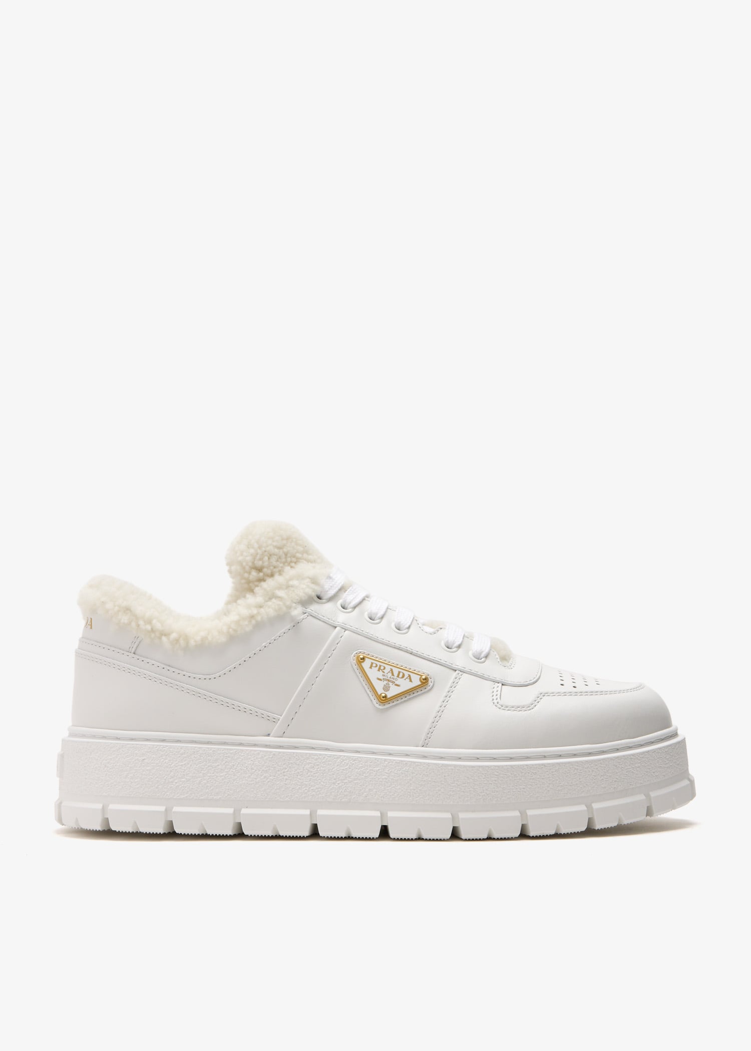 

Leather laced sneakers, White