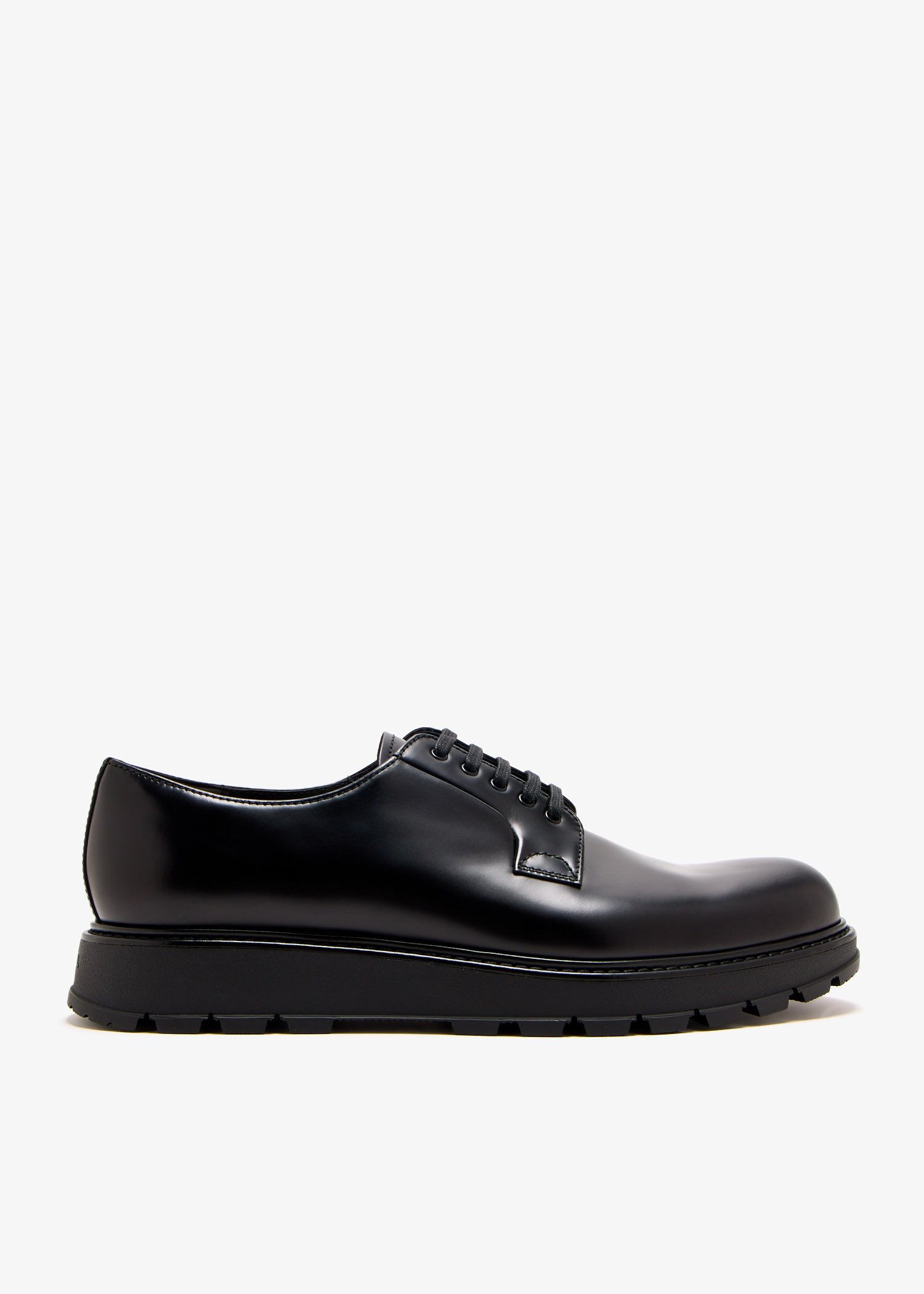 

Brushed leather lace-up shoes, Black