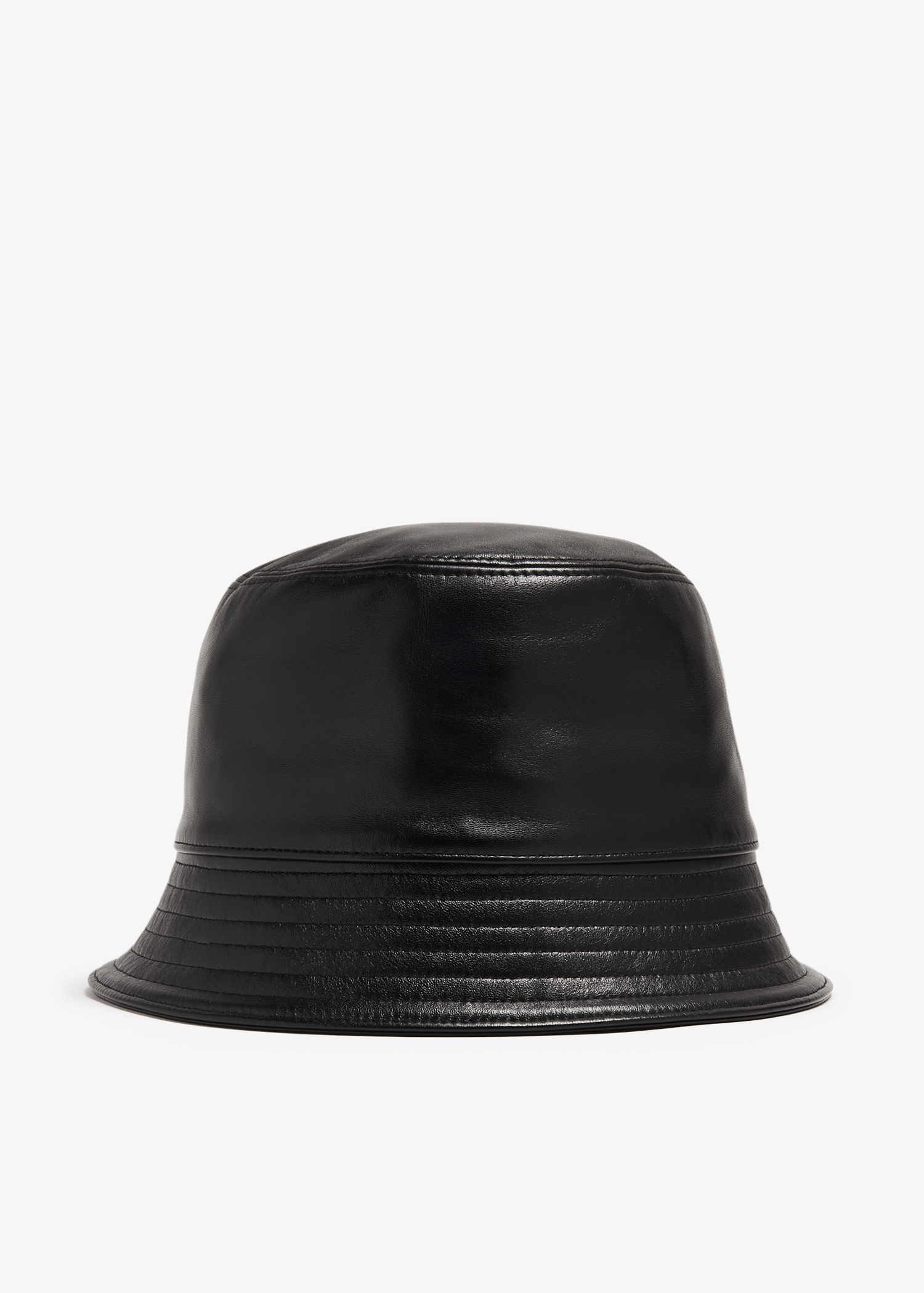 

Nappa leather bucket hat, Black