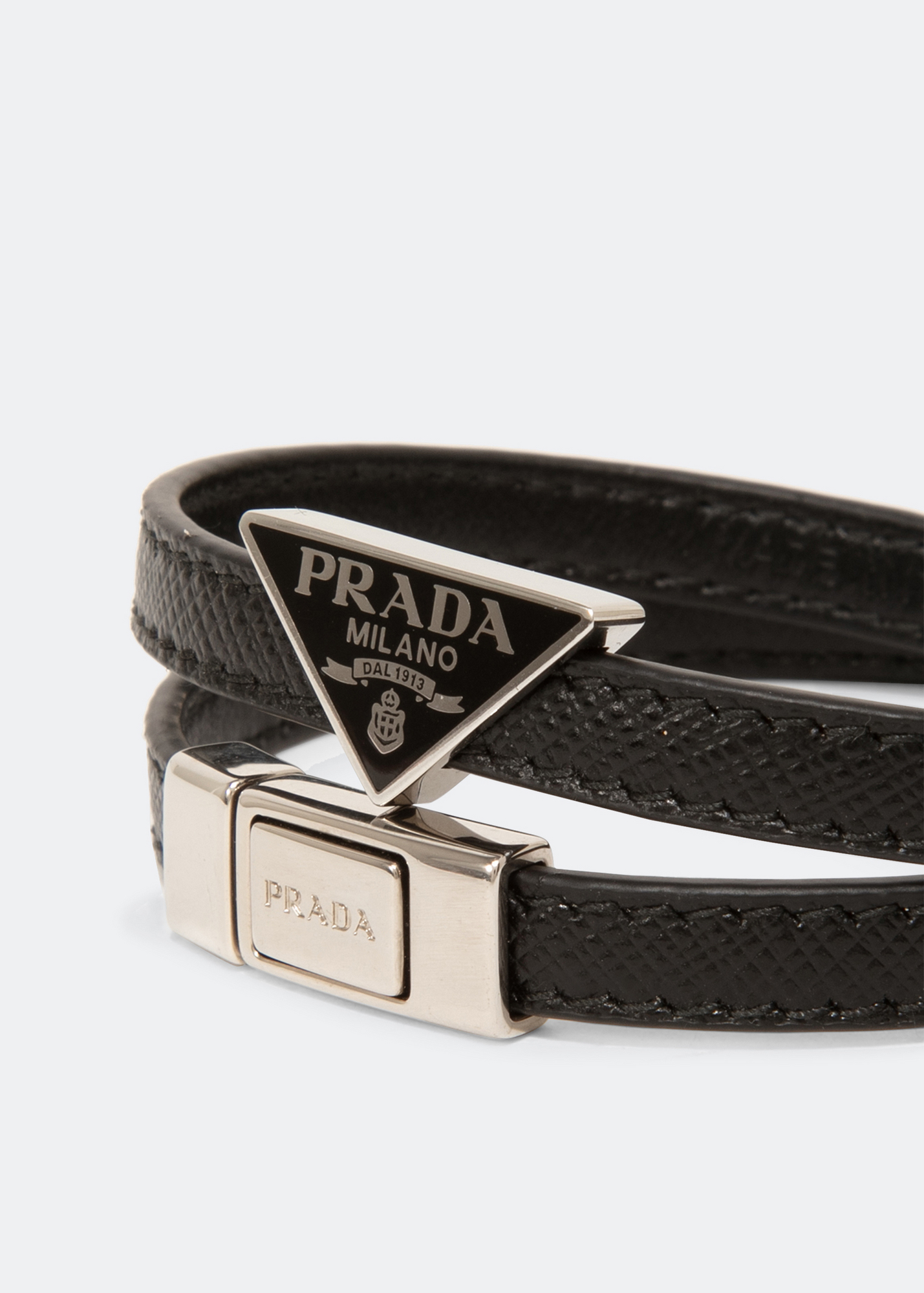 

Saffiano leather bracelet, Black