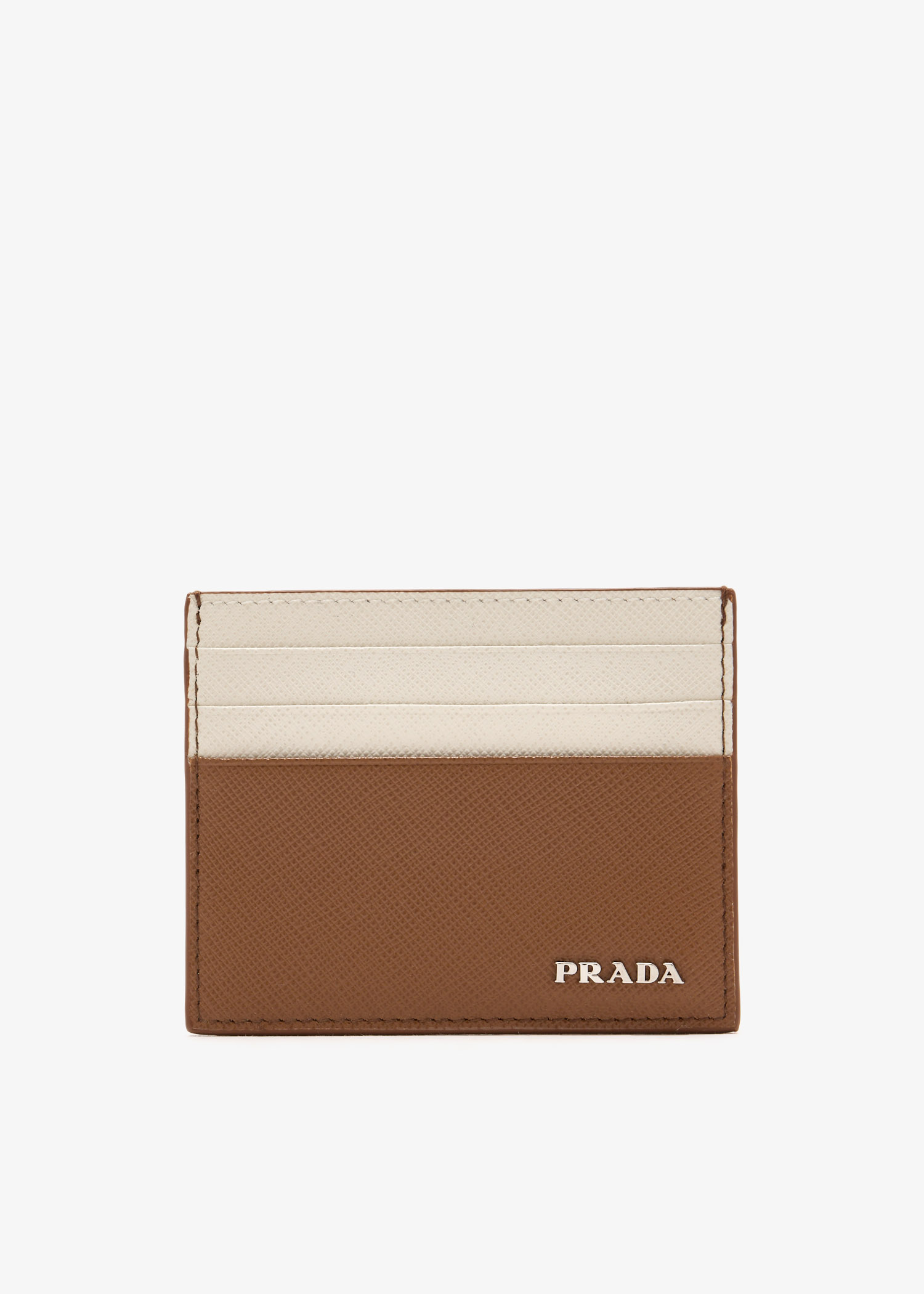 

Saffiano leather card holder, Brown