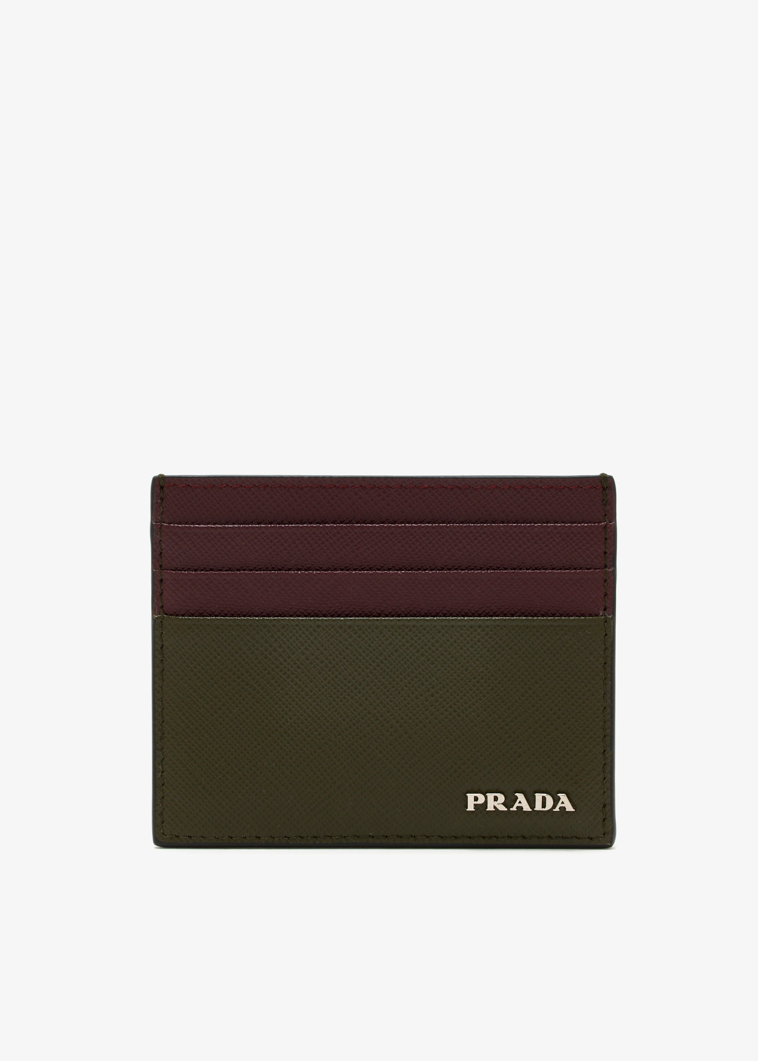 

Saffiano leather card holder, Khaki