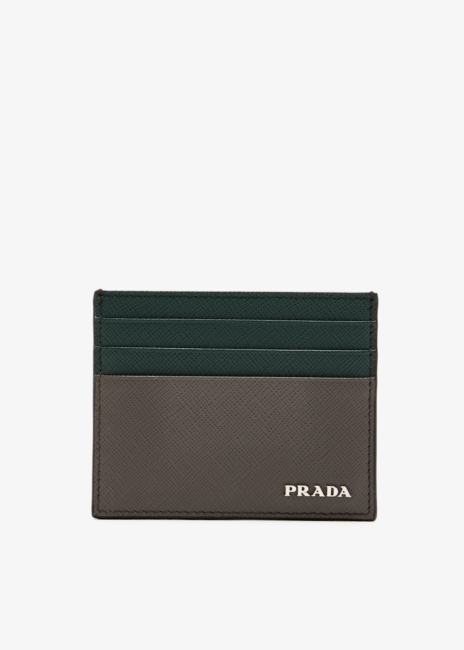 

Saffiano leather card holder, Grey