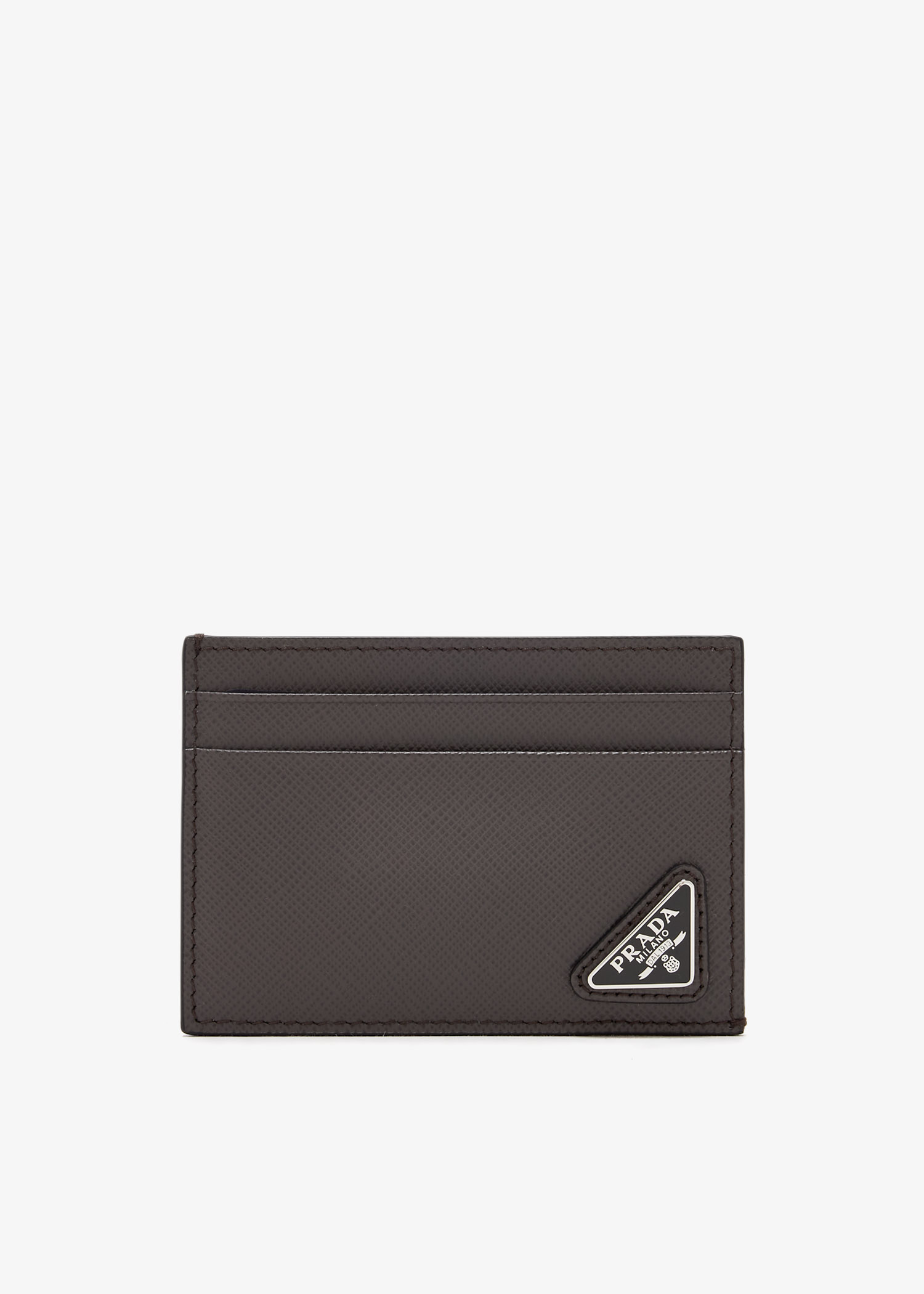 

Saffiano leather card holder, Grey