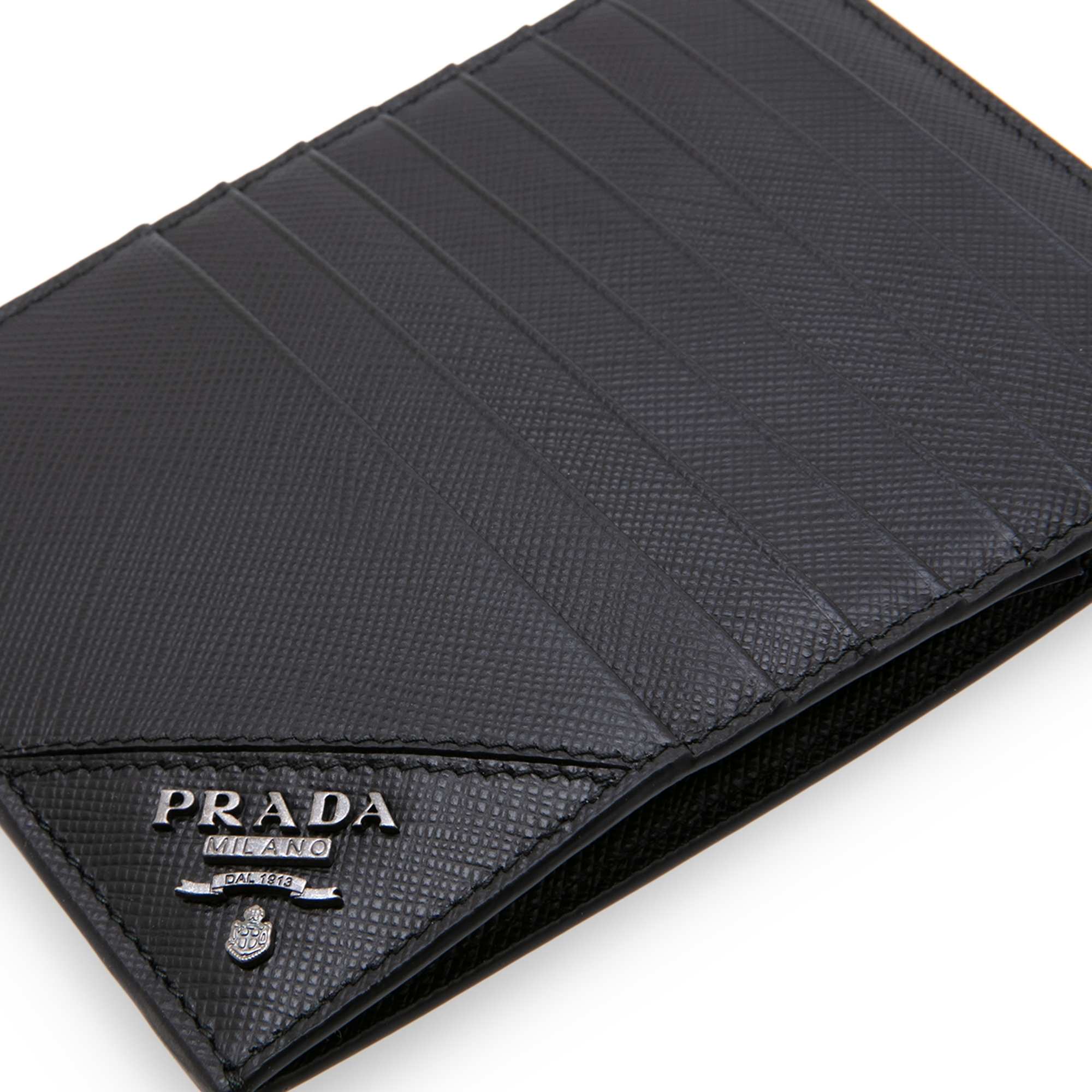 

Saffiano leather card holder, Black