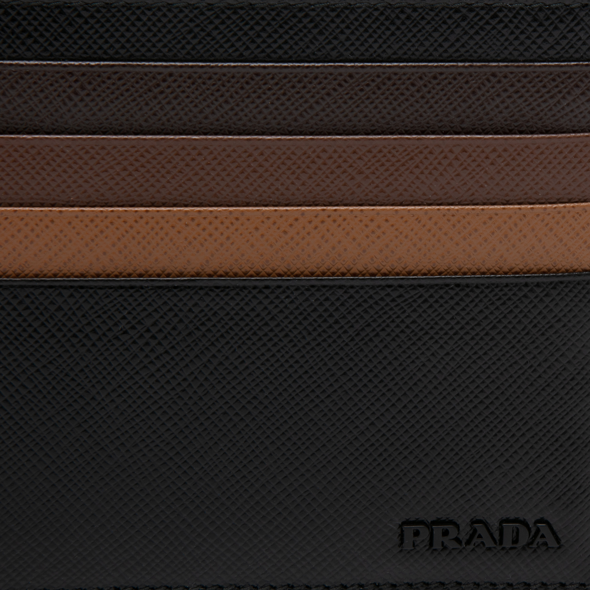 

Saffiano leather card holder, Brown