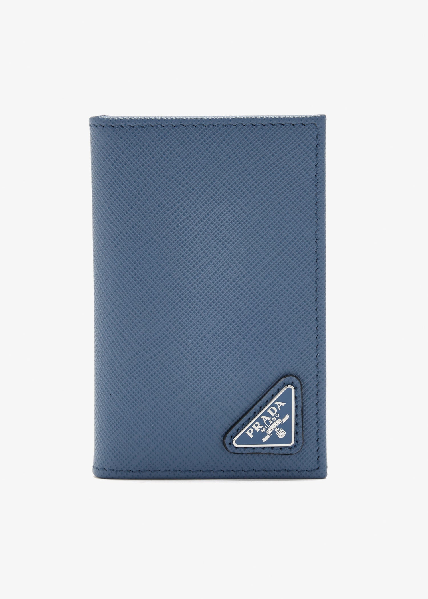 

Saffiano leather card holder, Blue