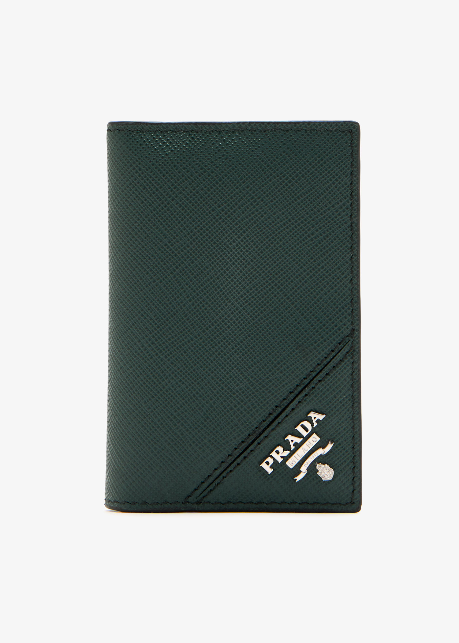 

Saffiano leather card holder, Green