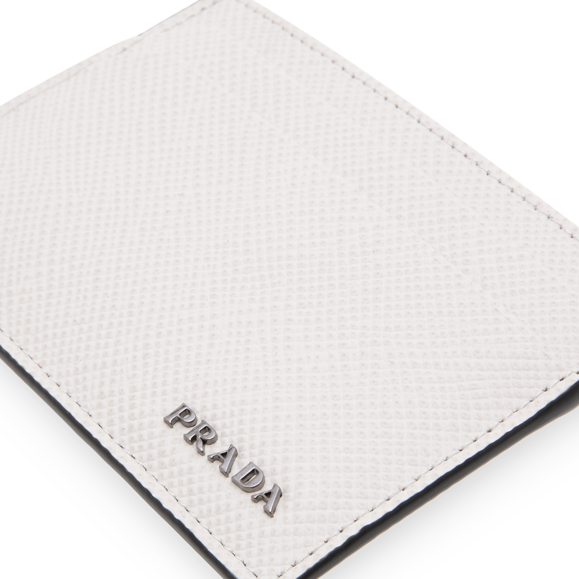 

Saffiano leather card holder, White