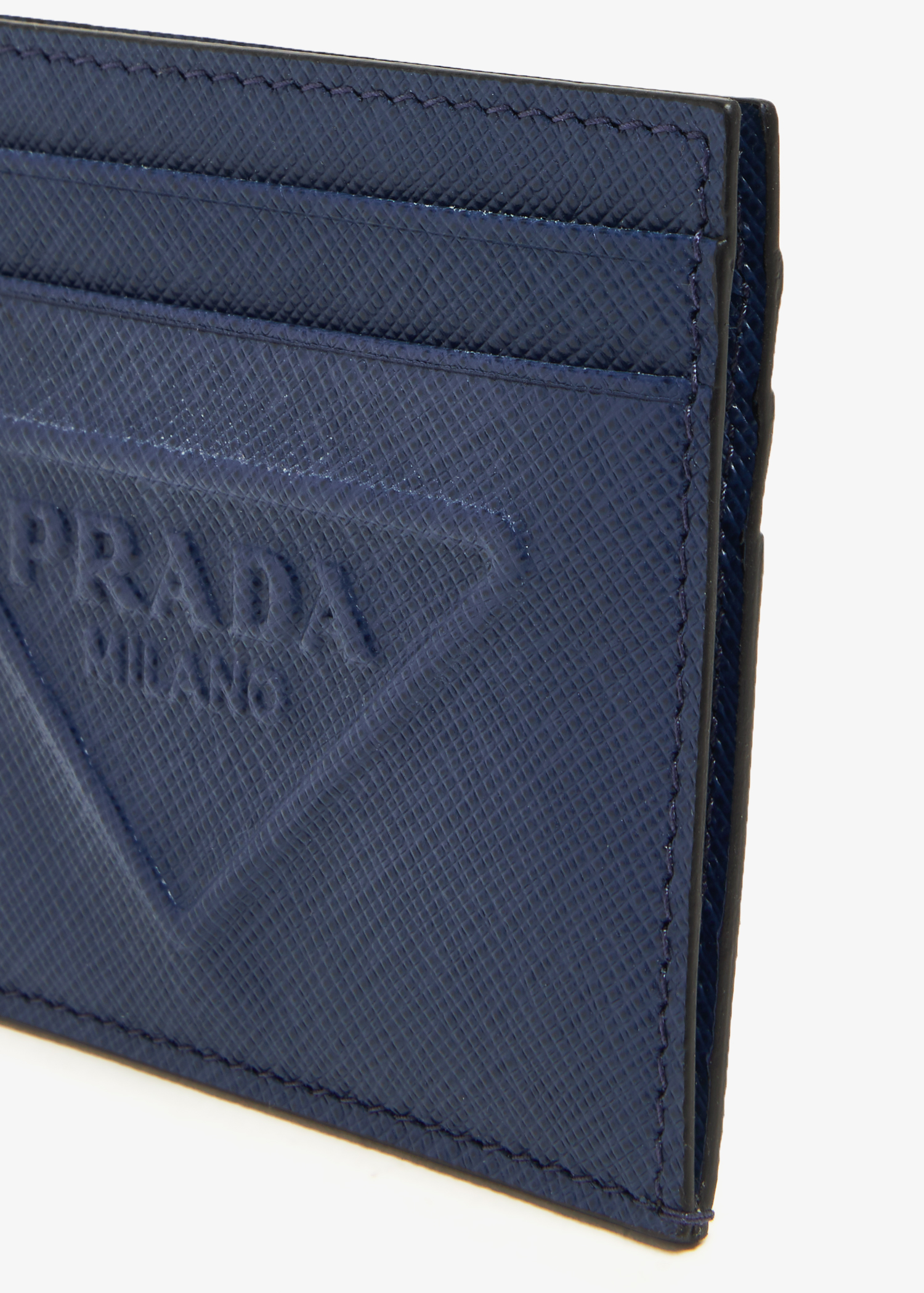 

Saffiano leather card holder, Blue