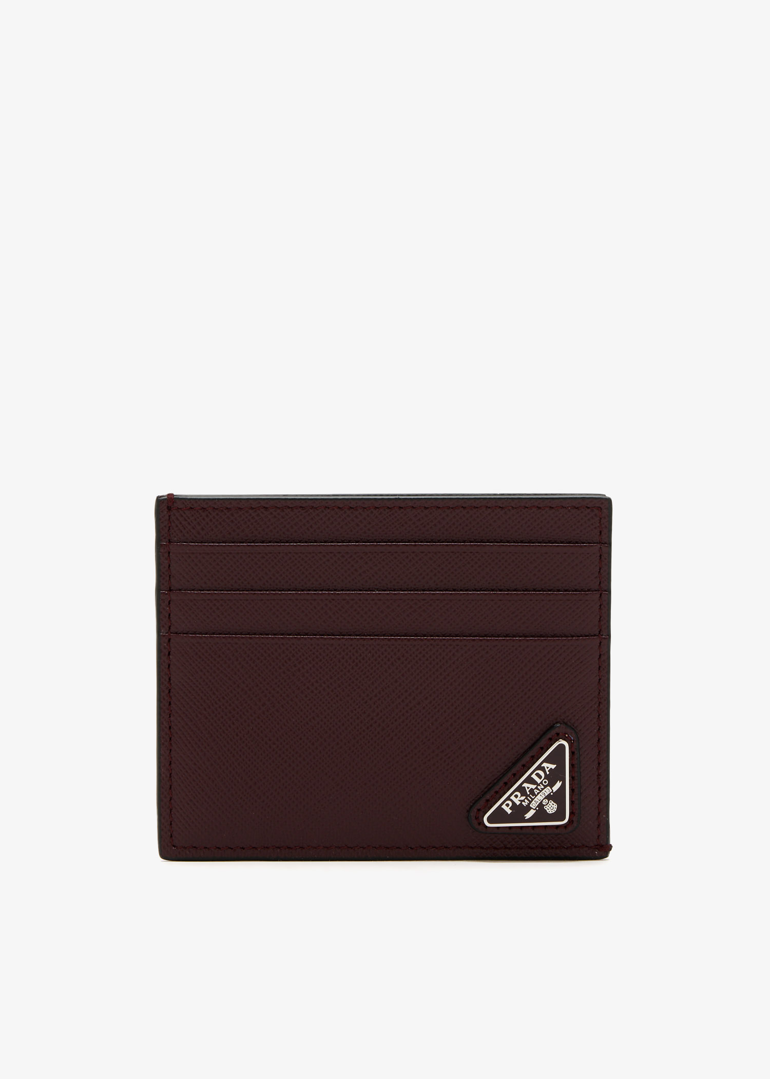 

Saffiano leather card holder, Burgundy